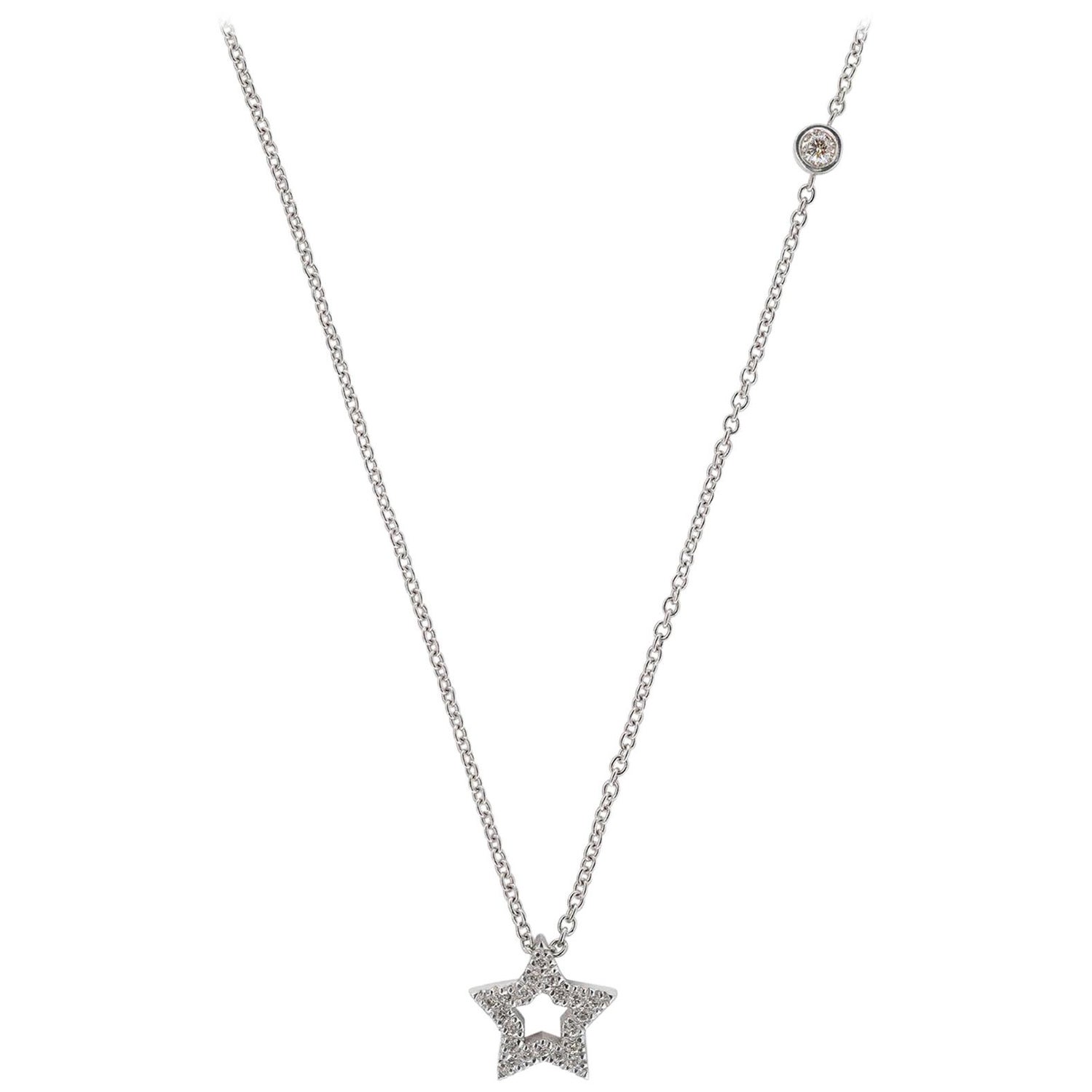 Chanel Fil de Camélia Pendant Necklace 18k White Gold and Diamonds 0.75 ct.  J2580 For Sale at 1stDibs