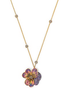 Sicis Jewels 18K Gold Micro Mosaic Necklace with Diamonds & Sapphires