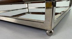 Stylish nickel and bamboo galley tray after Ralph Lauren