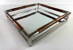 Stylish nickel and bamboo galley tray after Ralph Lauren