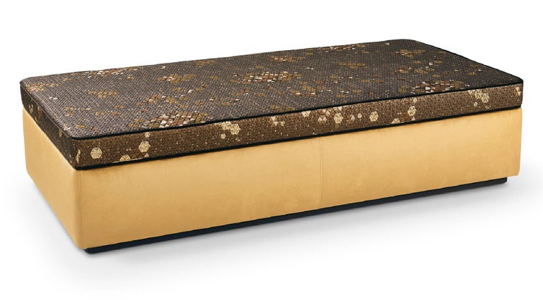 Stylish Ottoman Frame Made of Wood Upholstered Fabric Skirting ...