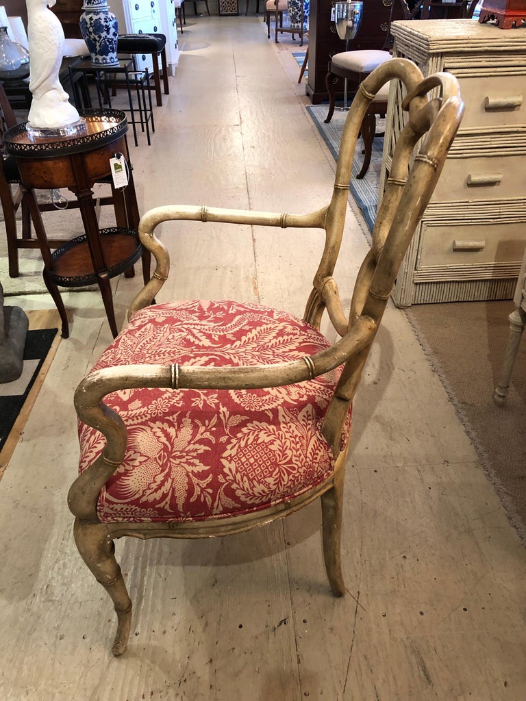 Stylish Painted Wood and Upholstered Armchair at 1stDibs