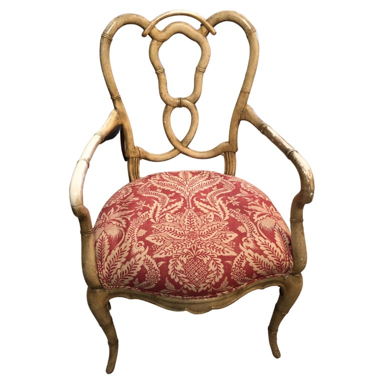 Stylish Painted Wood and Upholstered Armchair at 1stDibs
