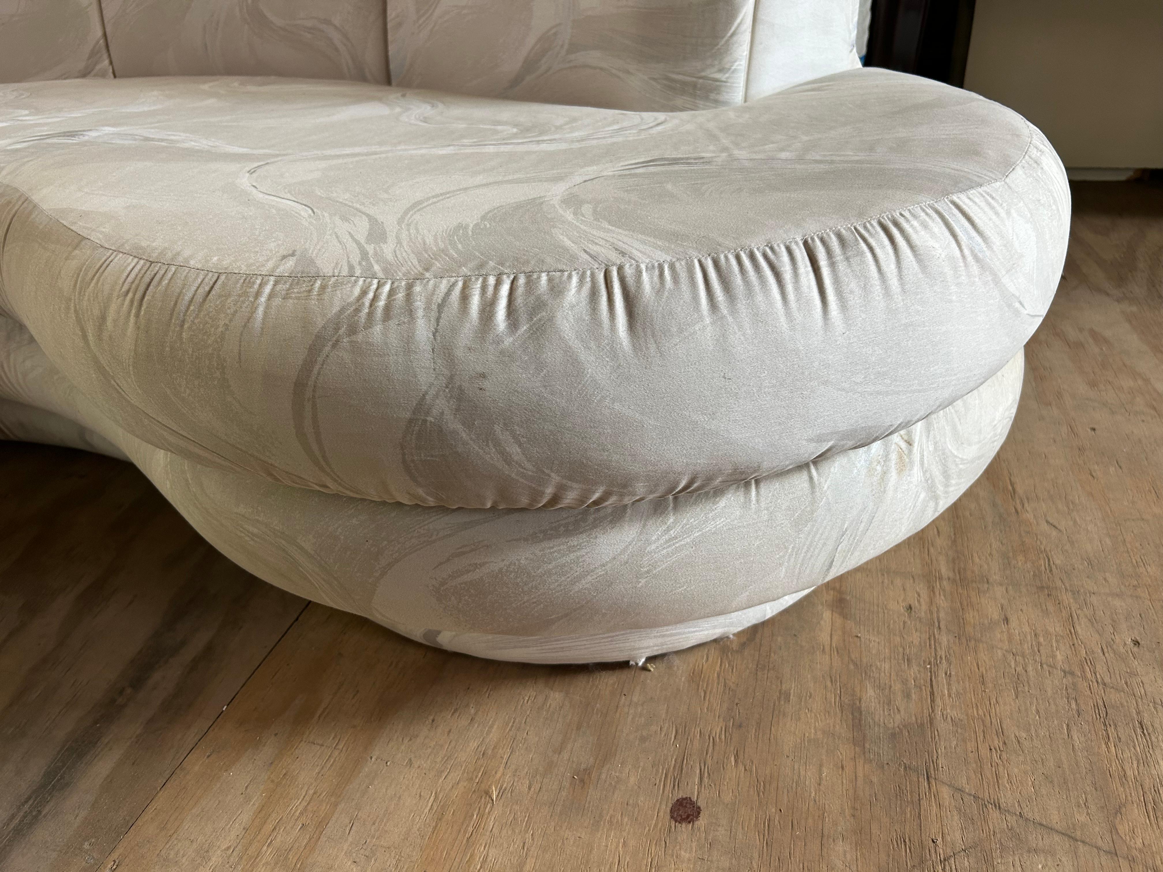 Stylish Pair Adrian Pearsall Kidney Shaped Curved Sofa Mid-Century Modern For Sale 3