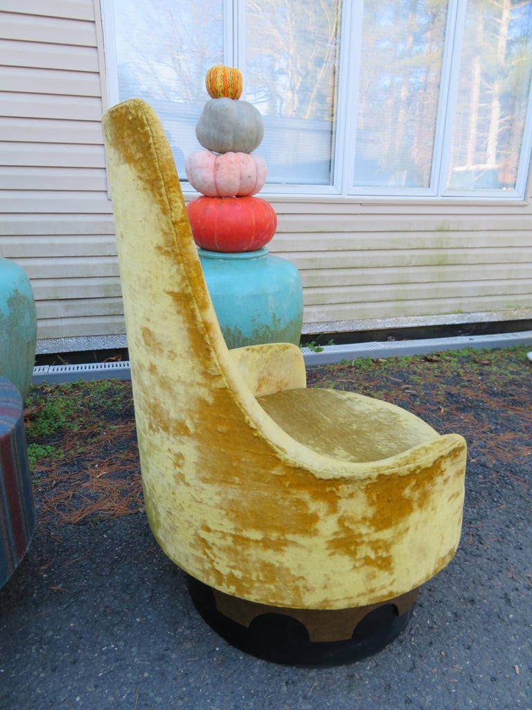 Stylish Pair Adrian Pearsall Swivel King Chairs Midcentury Modern For