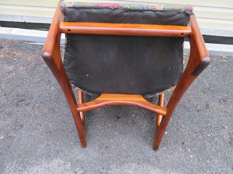 Stylish Pair Adrian Pearsall Unique Wing Back Chair Sculpted Walnut Midcentury For Sale 6