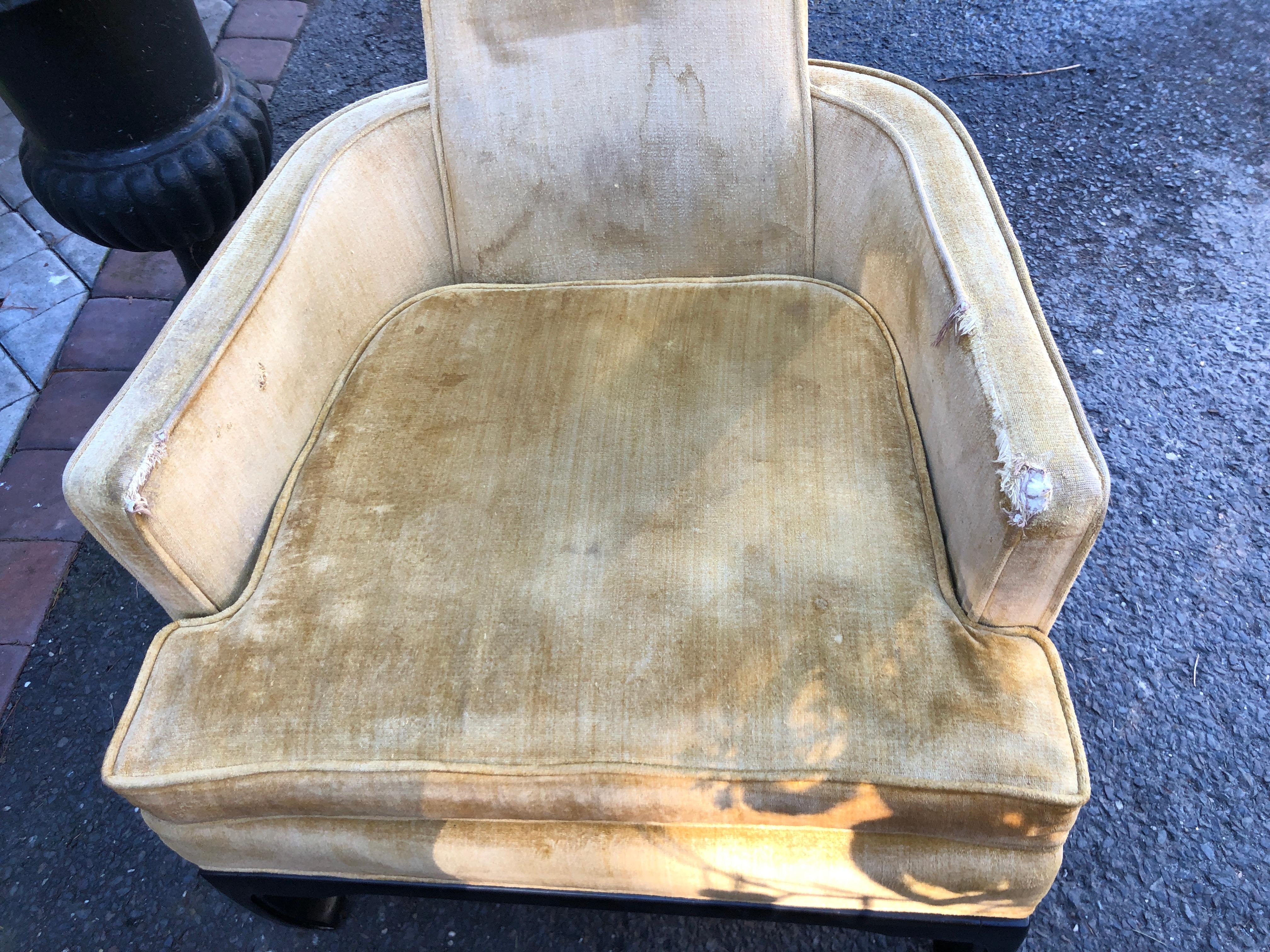Tissu d'ameublement Paire de chaises de style chinois Norman Fox MacGregor Hollywood Regency en vente