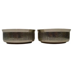 Stylish Pair Mid-Century Modern Sterling Silver Wine Coasters