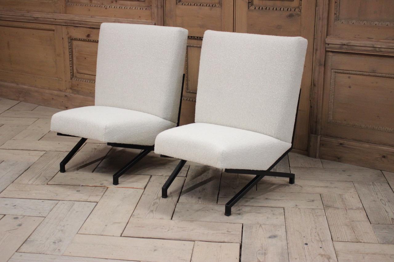 Stylish Pair of 1950s French Armchairs 2