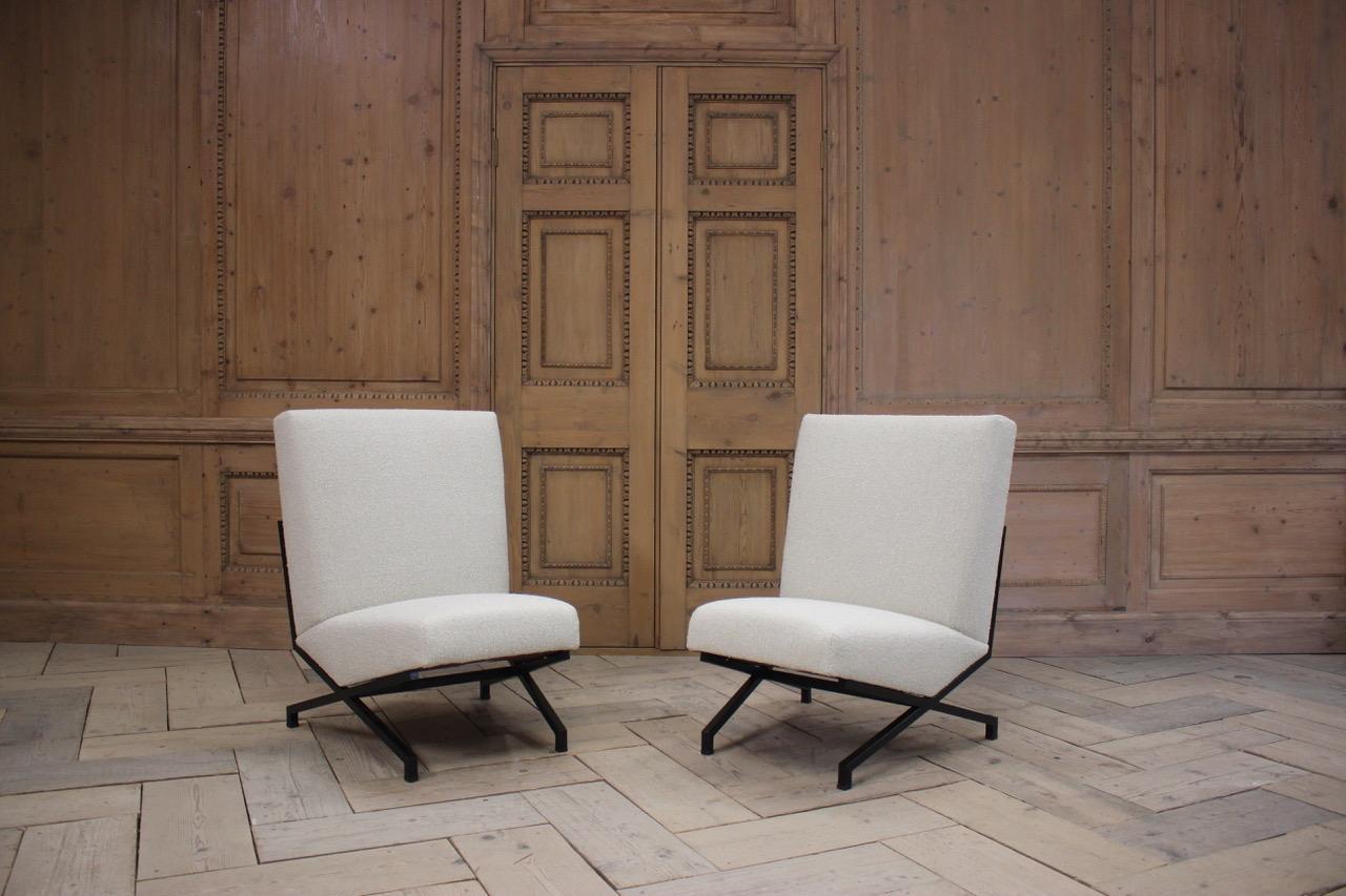 Stylish Pair of 1950s French Armchairs 3