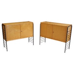 Stylish Pair of 1950s Italian Sideboards in Sycamore