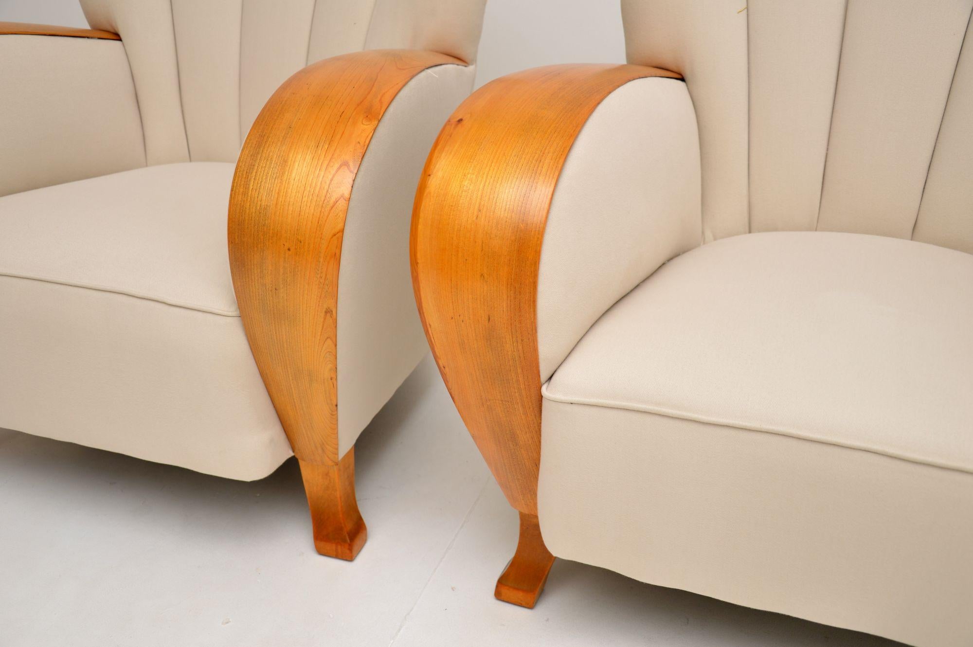 Stylish Pair of Art Deco Armchairs For Sale 1