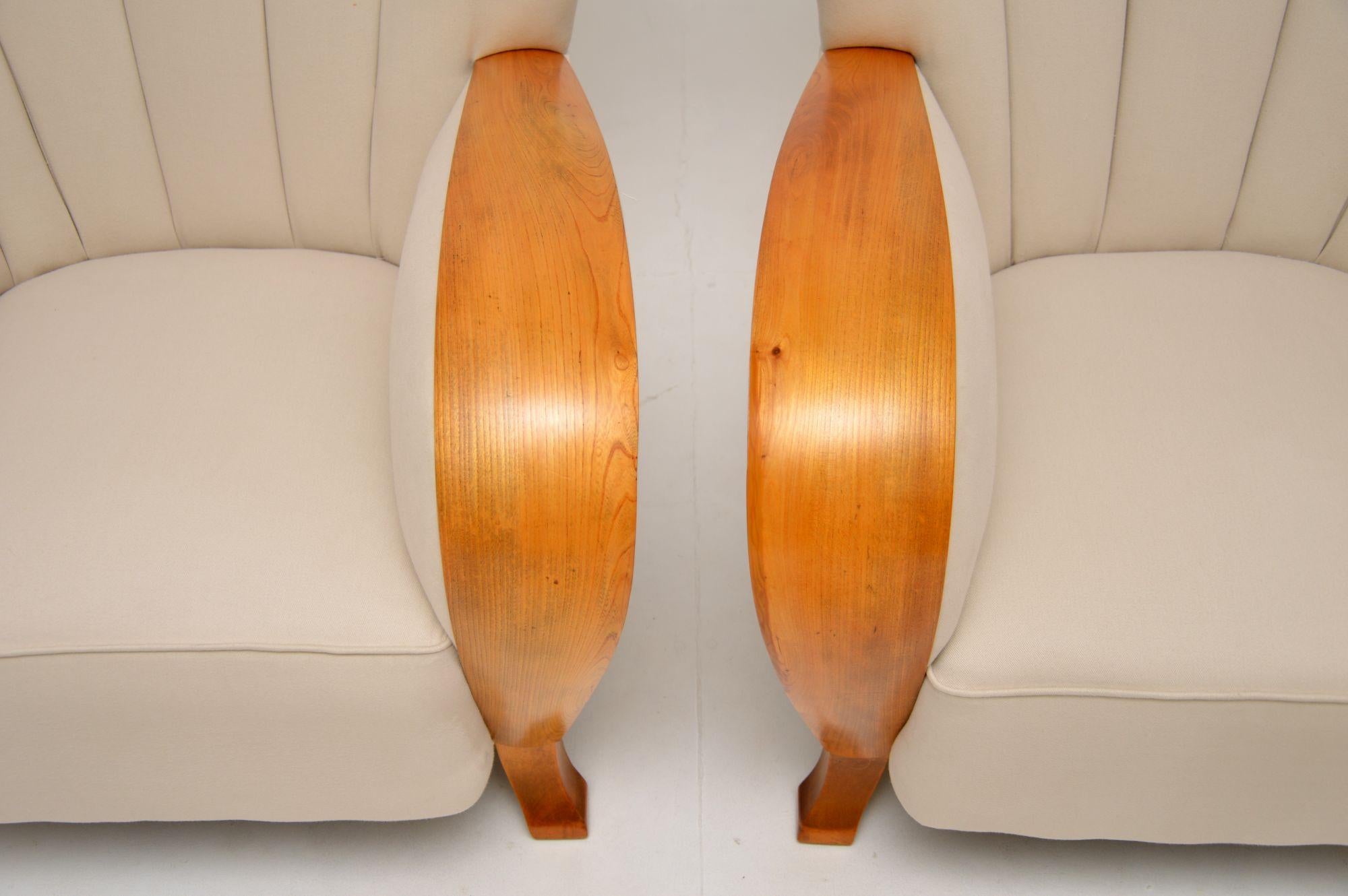 Stylish Pair of Art Deco Armchairs For Sale 2