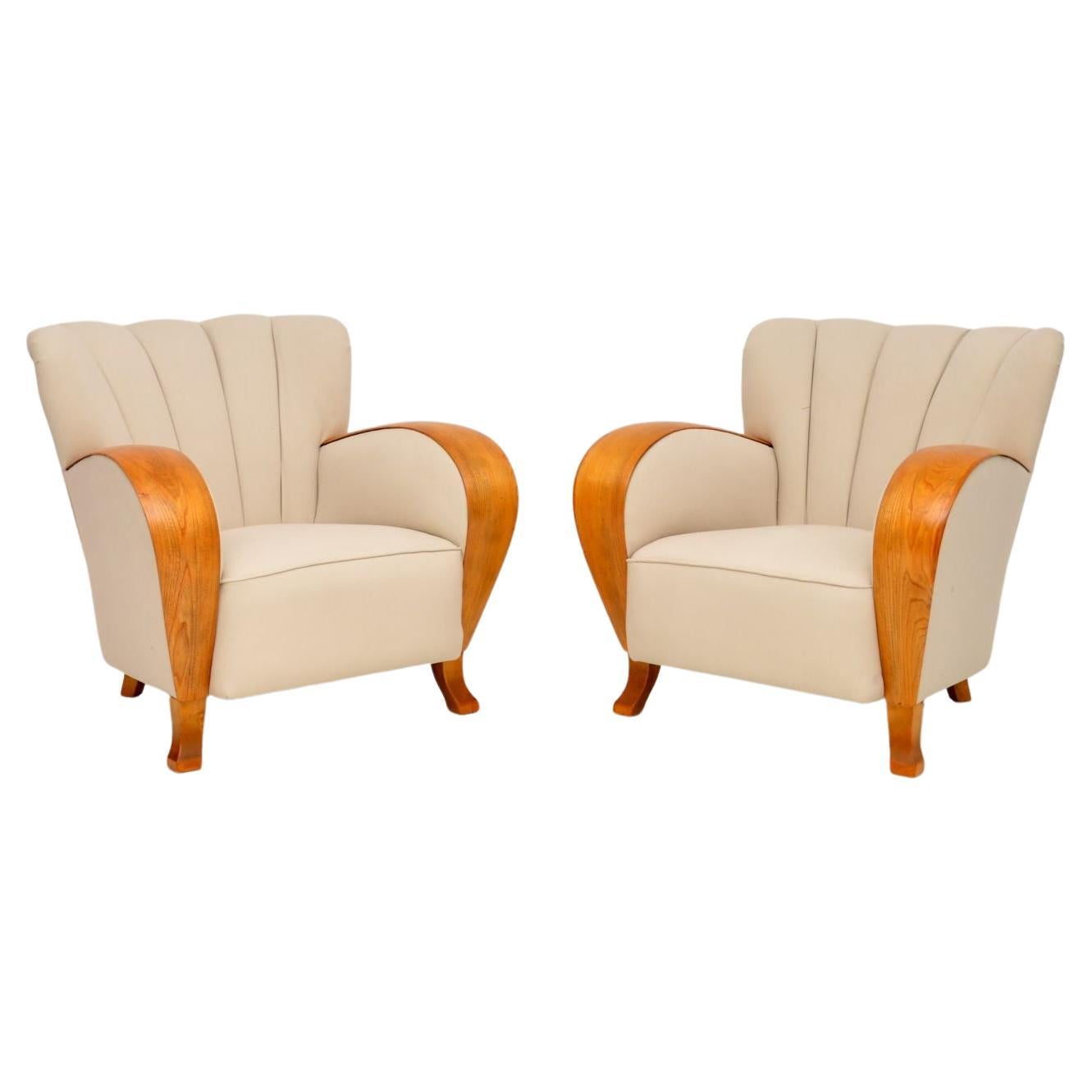Stylish Pair of Art Deco Armchairs For Sale