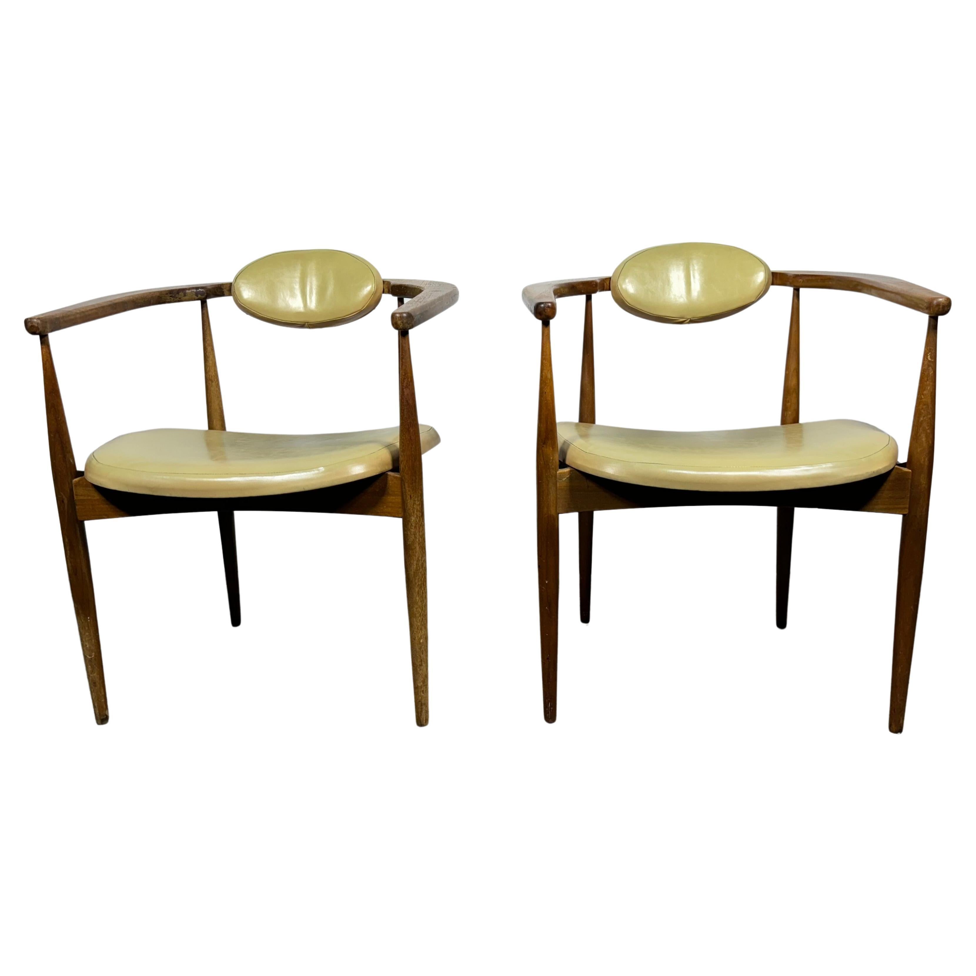 Elegante pareja de sillones modernistas de Adrian Pearsall para Craft Associates
