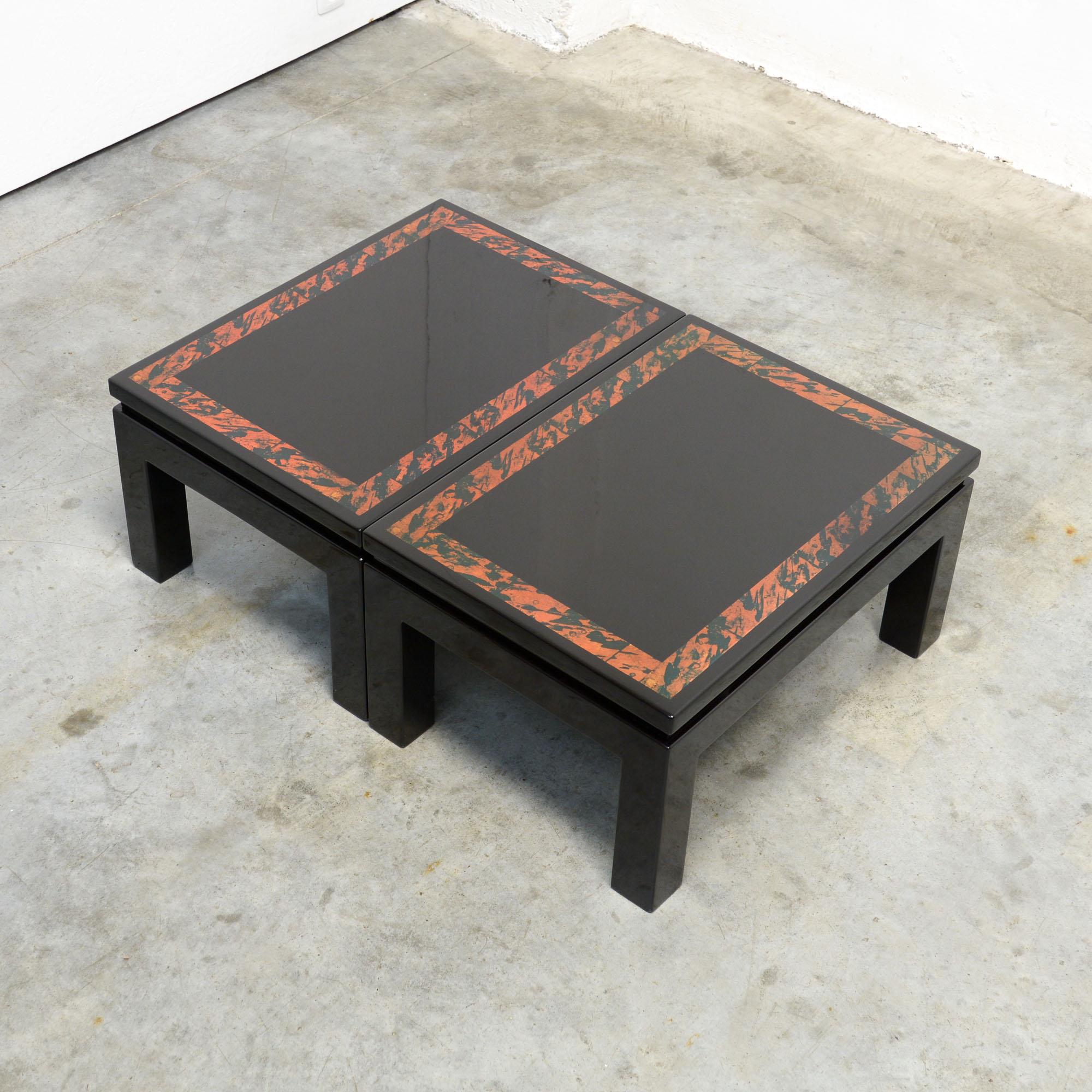 Stylish Pair of Side Tables by Jean Claude Dresse 6