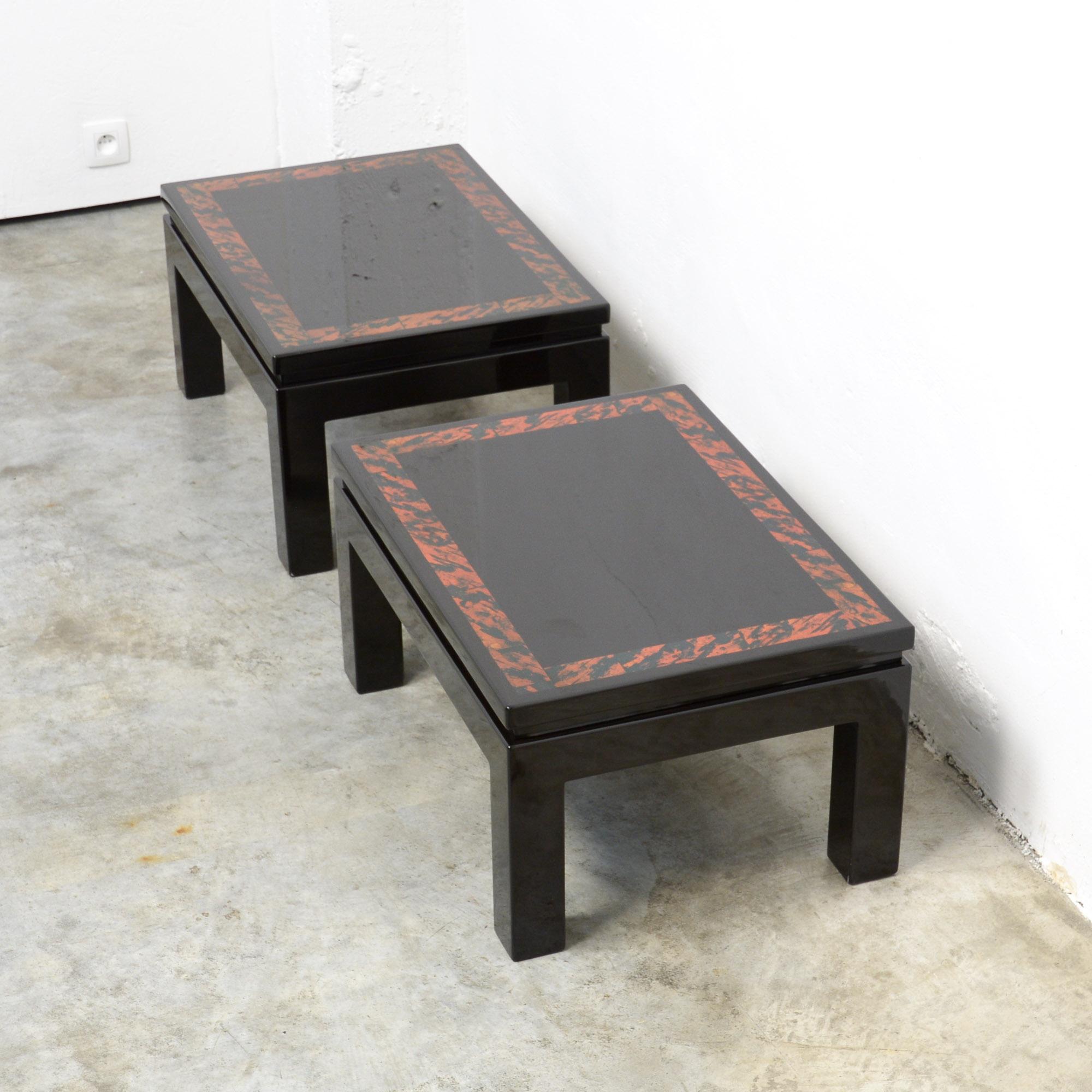 Stylish Pair of Side Tables by Jean Claude Dresse (Ende des 20. Jahrhunderts)