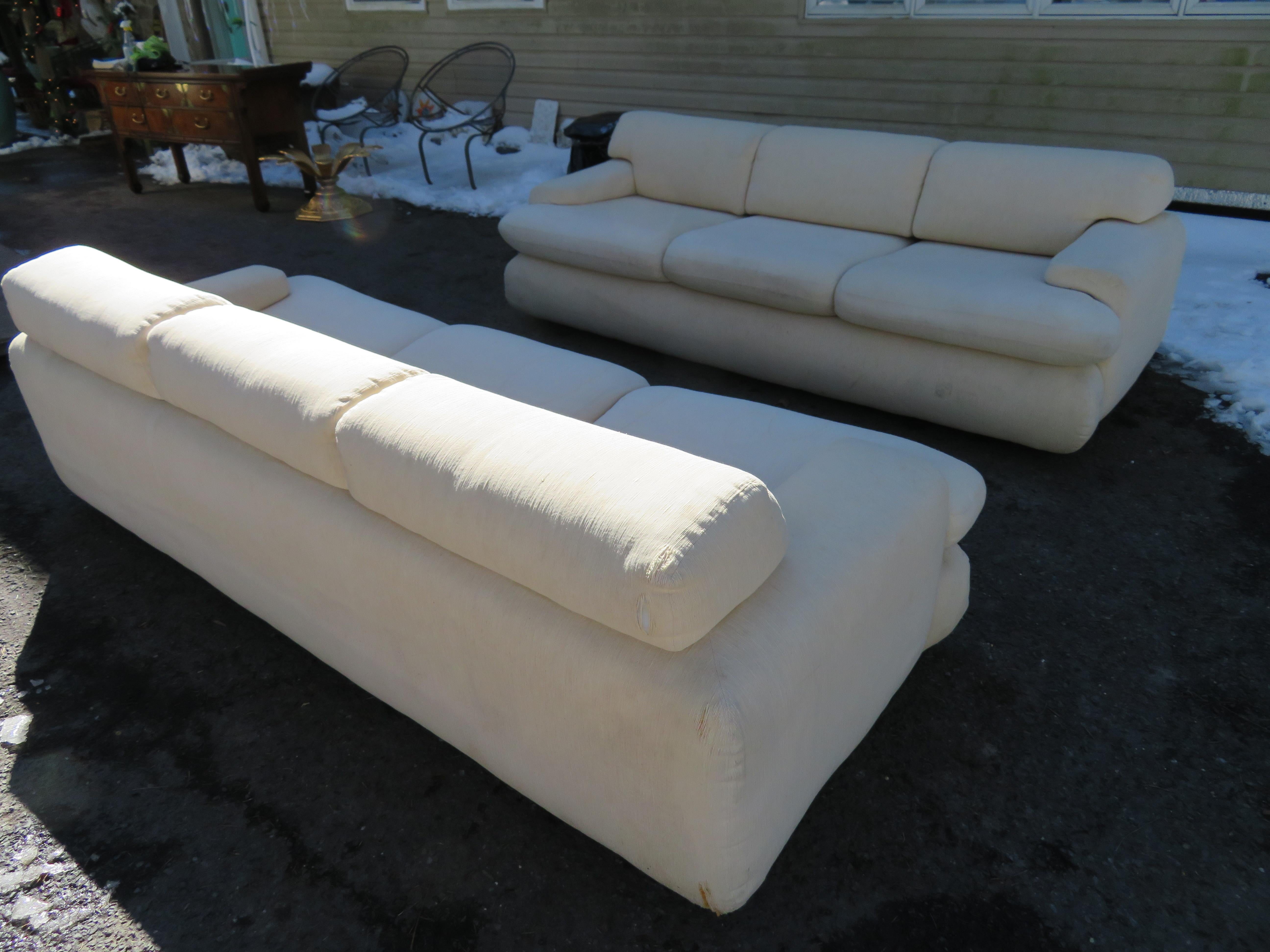 Stylish Pair of Weiman Preview Sofas Mid-Century Modern 4