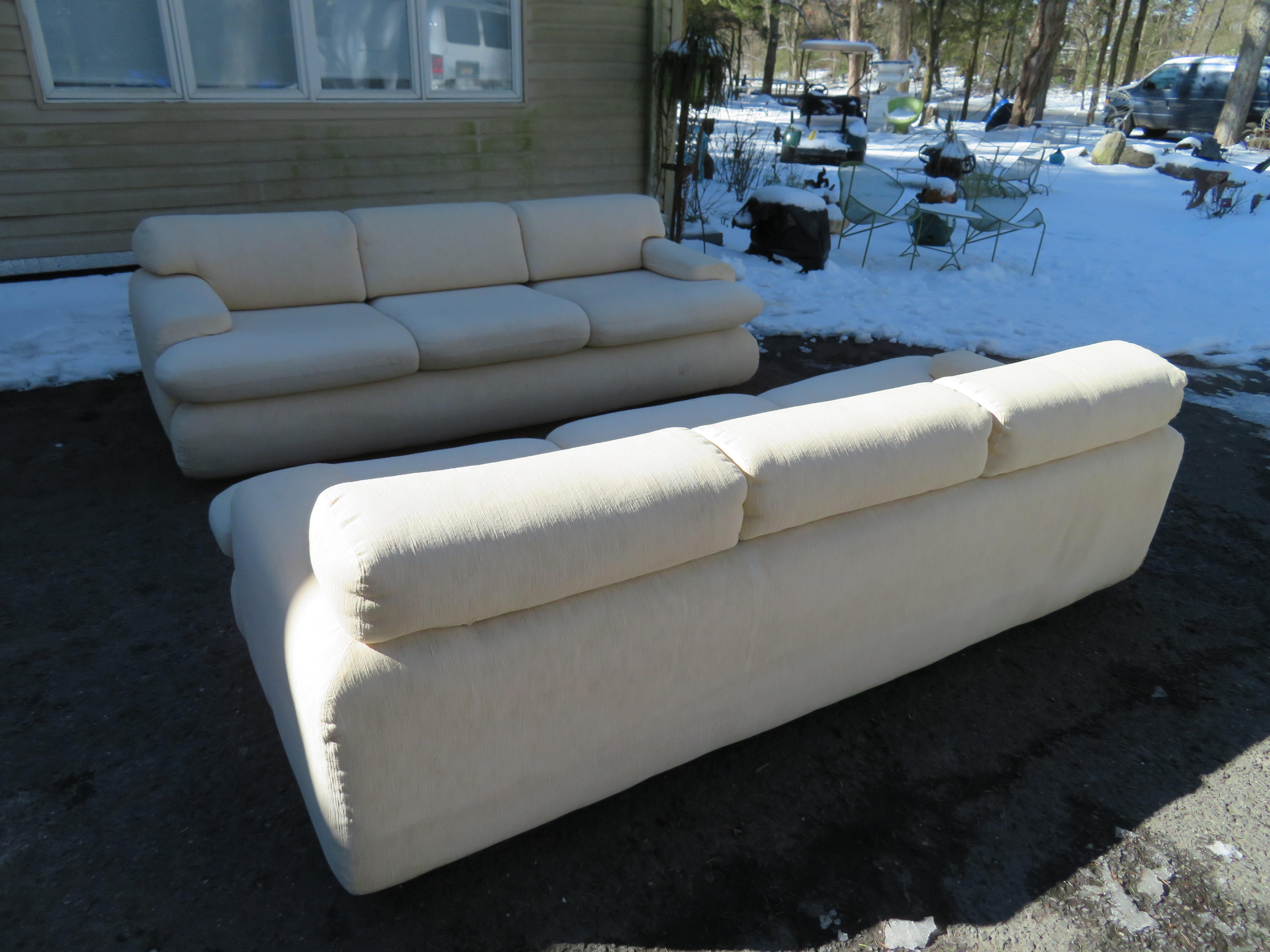 Stylish Pair of Weiman Preview Sofas Mid-Century Modern 2