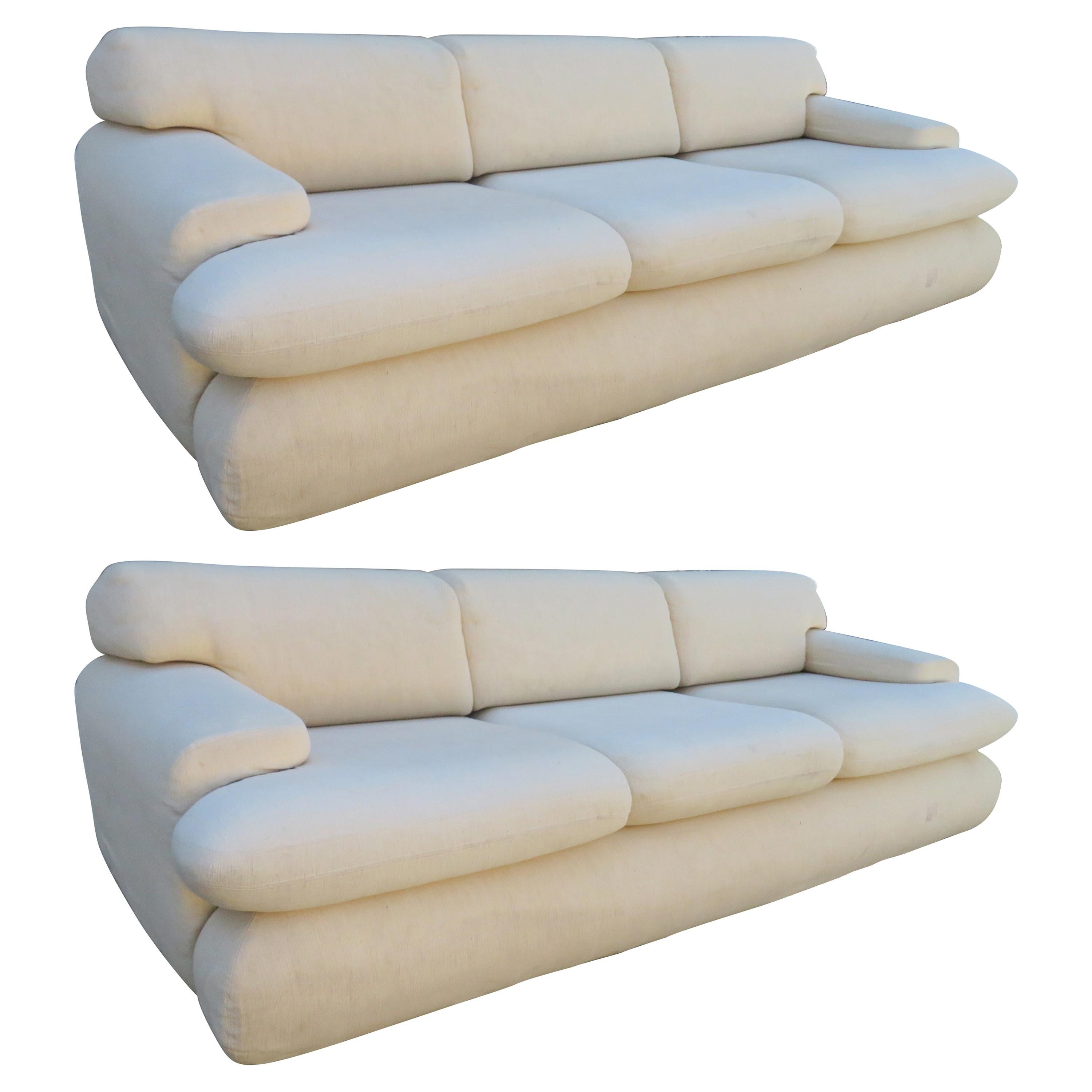 Stylish Pair of Weiman Preview Sofas Mid-Century Modern