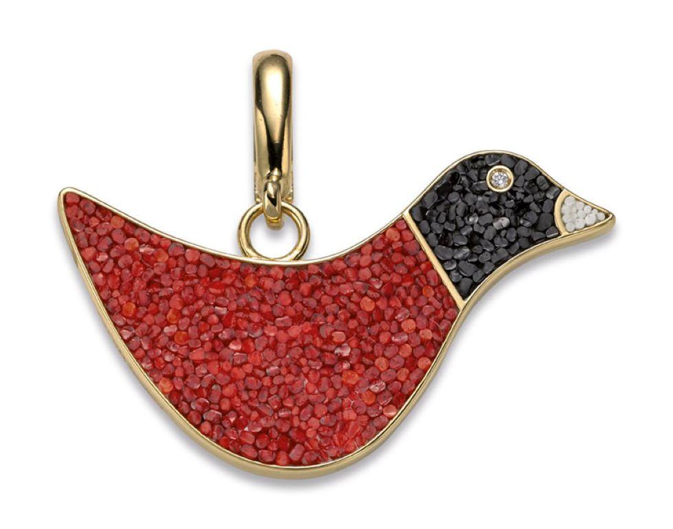 Die Künstler von Micro Mosaic haben winzige handgeflochtene venezianische Emaille-Stäbchen, die durch das Schmelzen von neun Grundfarben mit Diamantstaub bei hoher Temperatur gewonnen werden und unendliche Kombinationen von Tönen und Nuancen