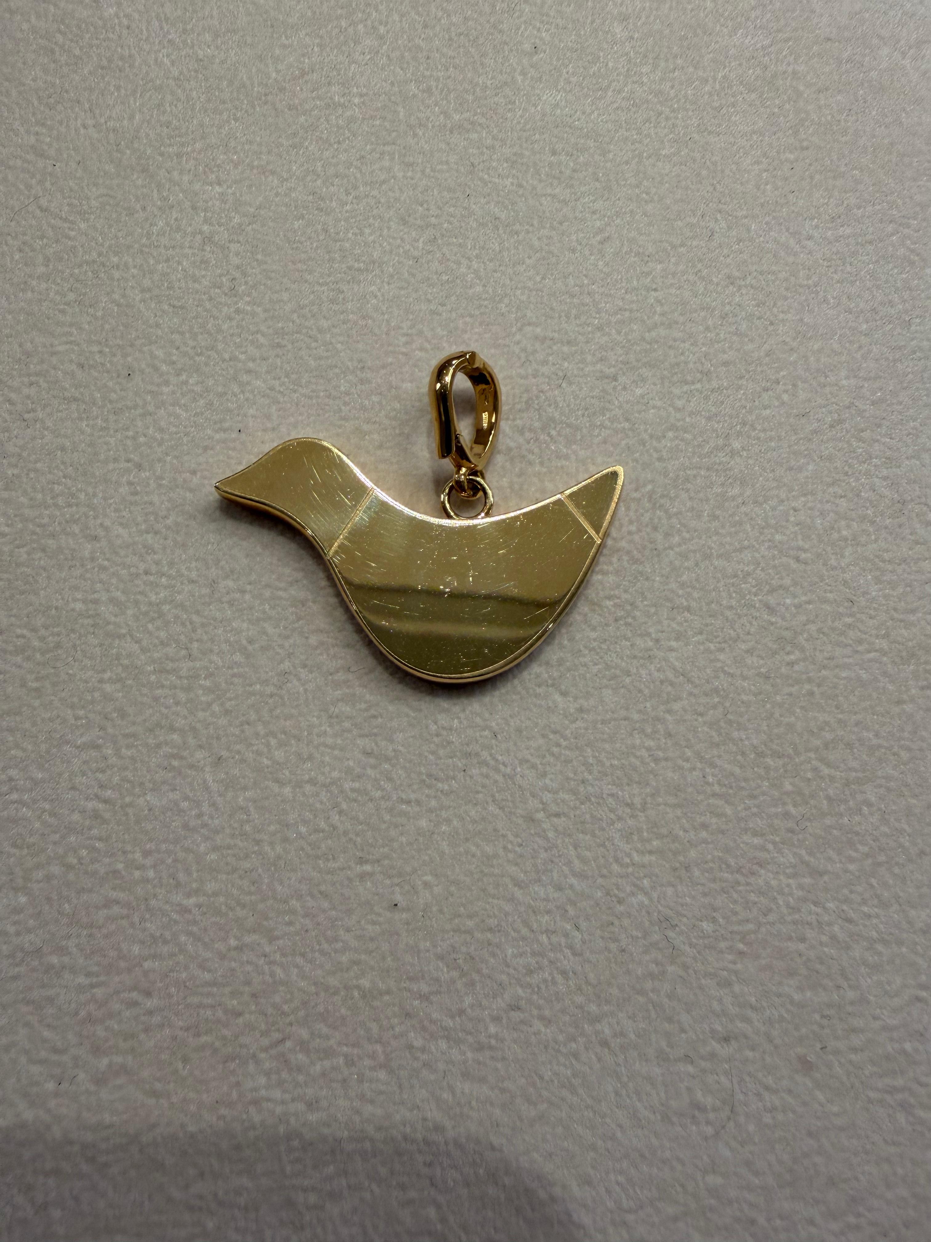 Stilvoller Amulett-Anhänger, Gelbgold, weiße Diamanten, Mikro-Mosaik, entworfen von Fuksas (Moderne) im Angebot