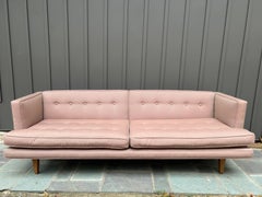 Stylish Petite Edward Wormley for Dunbar Walnut Sofa Miid-Century