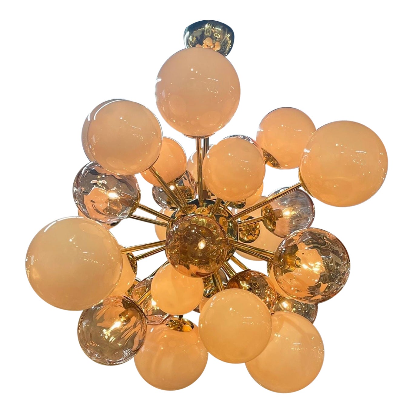 Elegante lampadario in vetro di Murano a forma di nuvola rosa