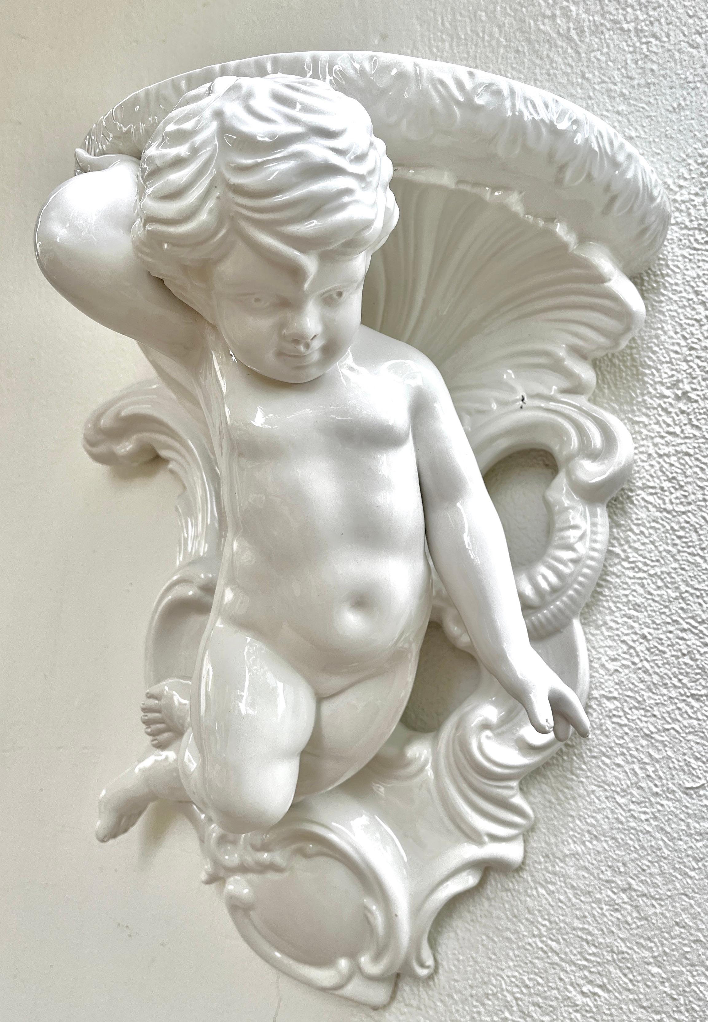 Stylish Porcelain Glazed Wall Mount Sculpture, Italy,  1930s For Sale 1