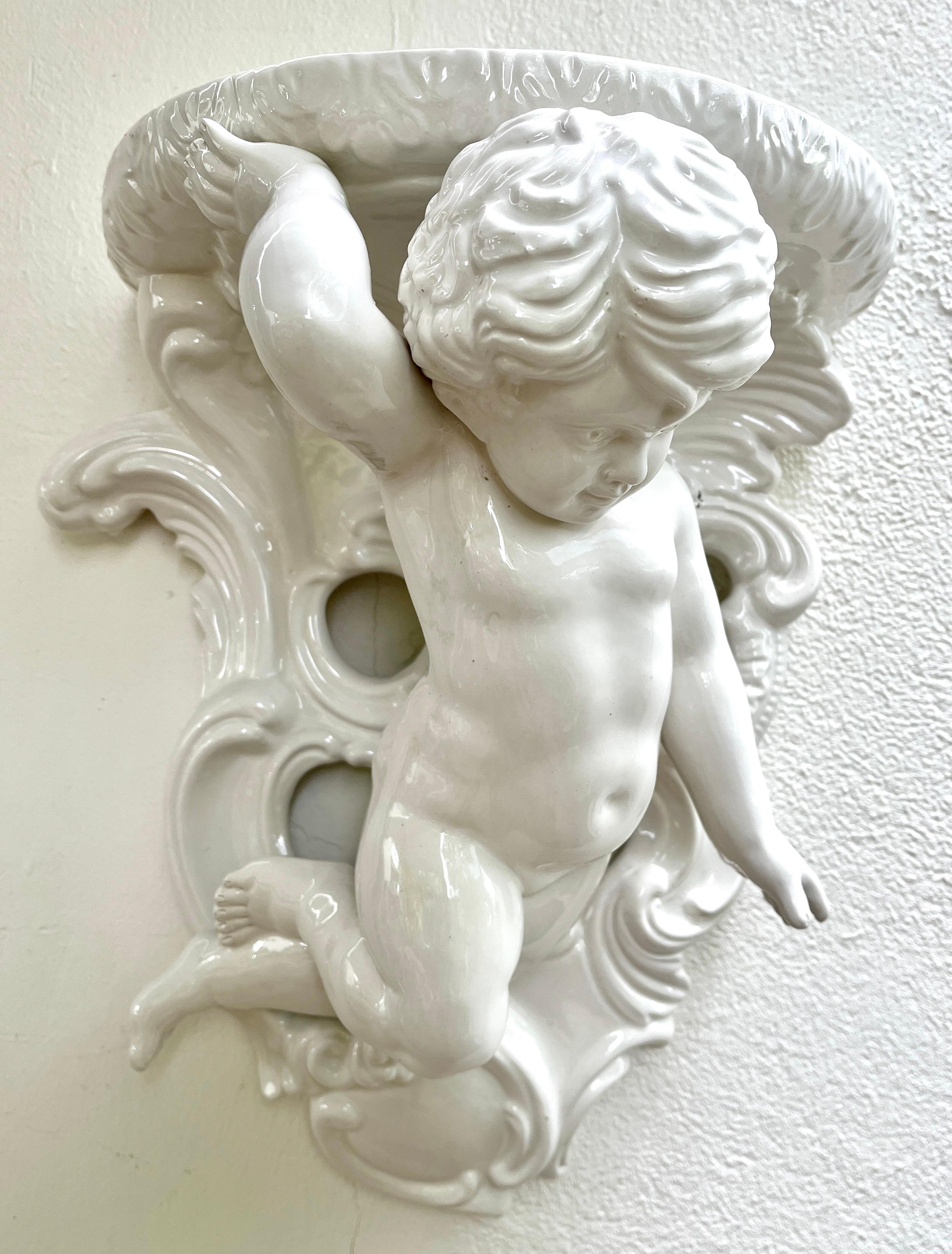 Stylish Porcelain Glazed Wall Mount Sculpture, Italy,  1930s For Sale 2