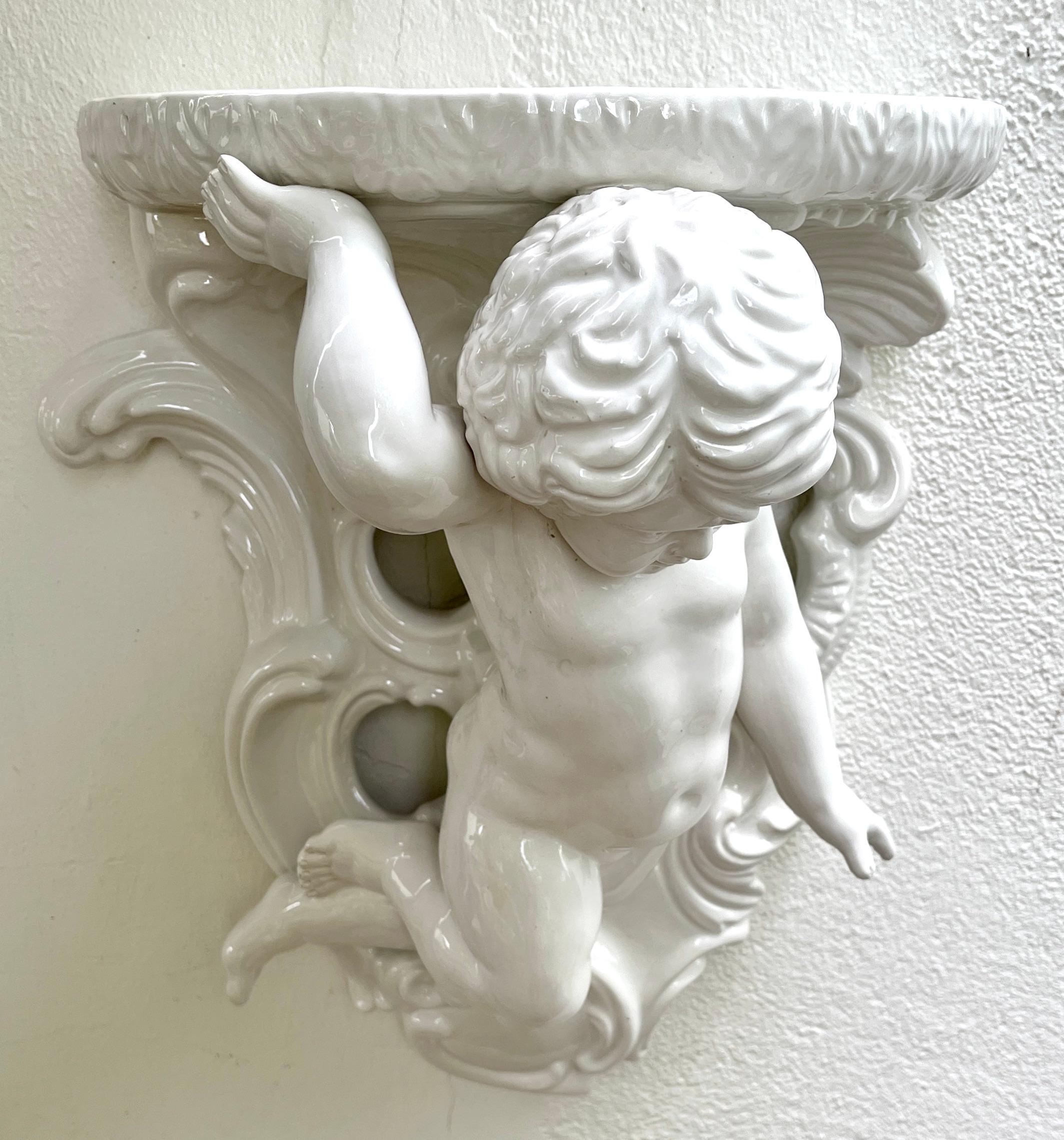 Stylish Porcelain Glazed Wall Mount Sculpture, Italy,  1930s For Sale 3