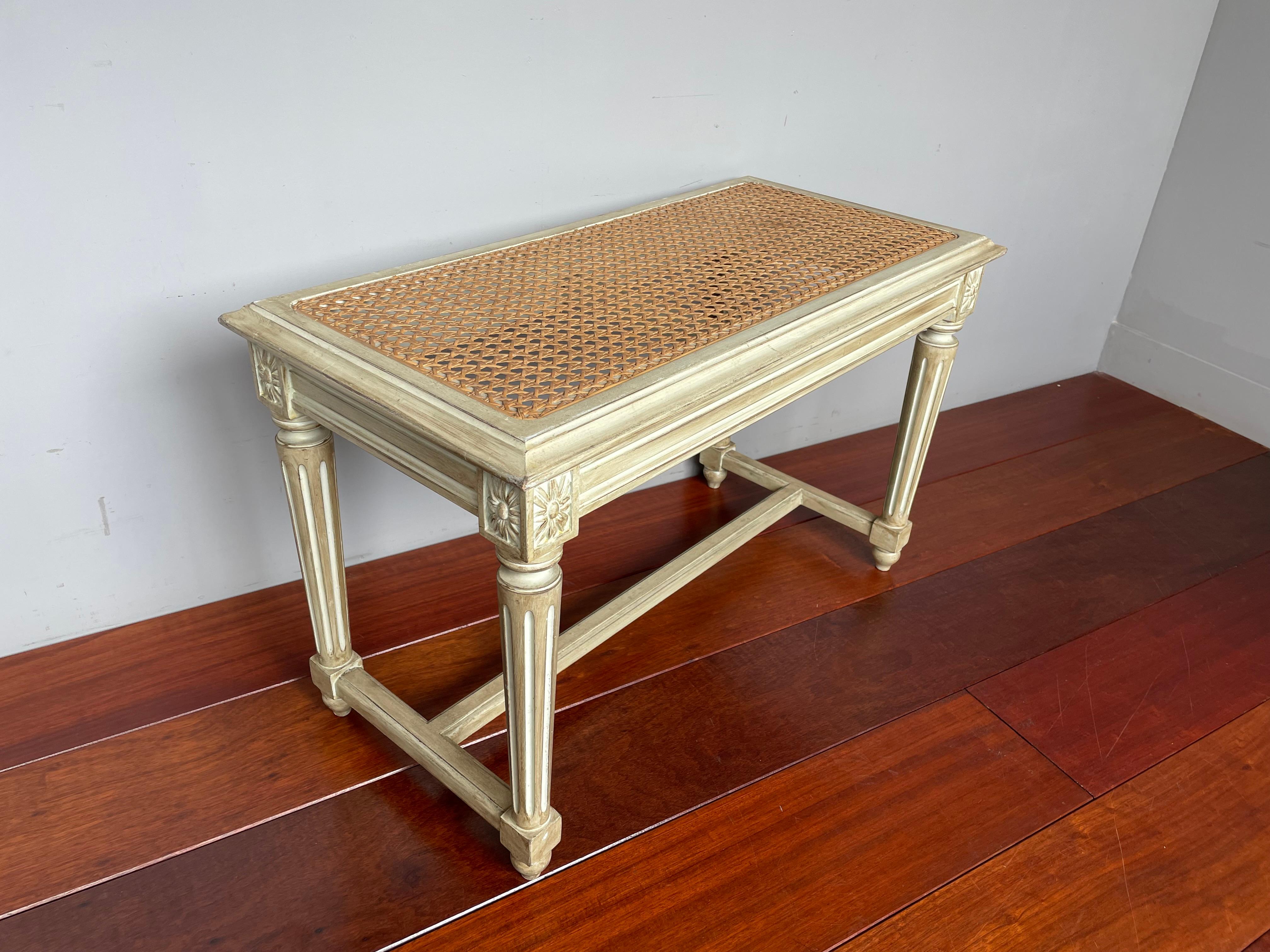 Louis XVI Stylish & Practical Louis Seize Style Hall Bench / Stool W. Perfect Webbing Seat For Sale