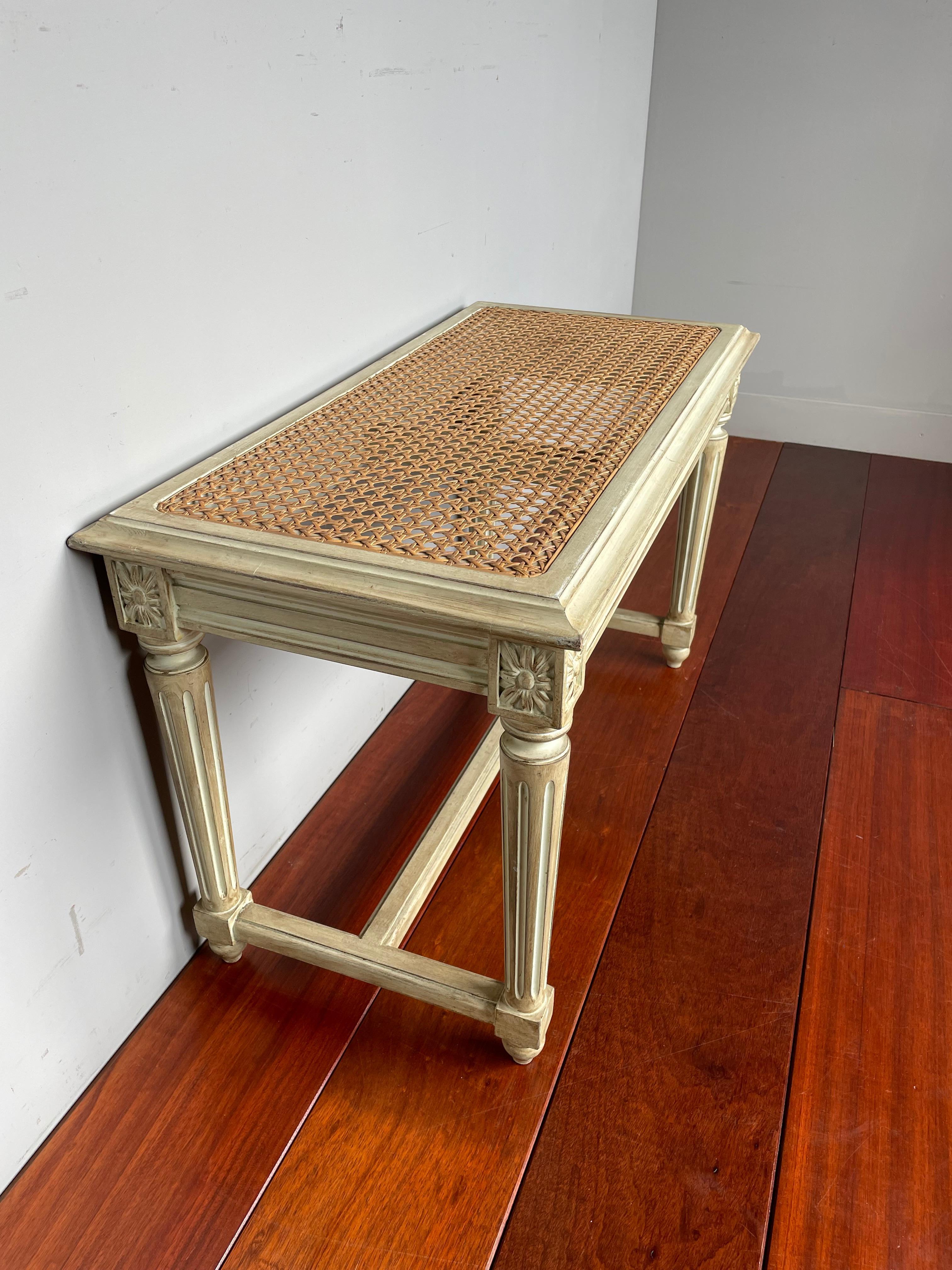 European Stylish & Practical Louis Seize Style Hall Bench / Stool W. Perfect Webbing Seat For Sale