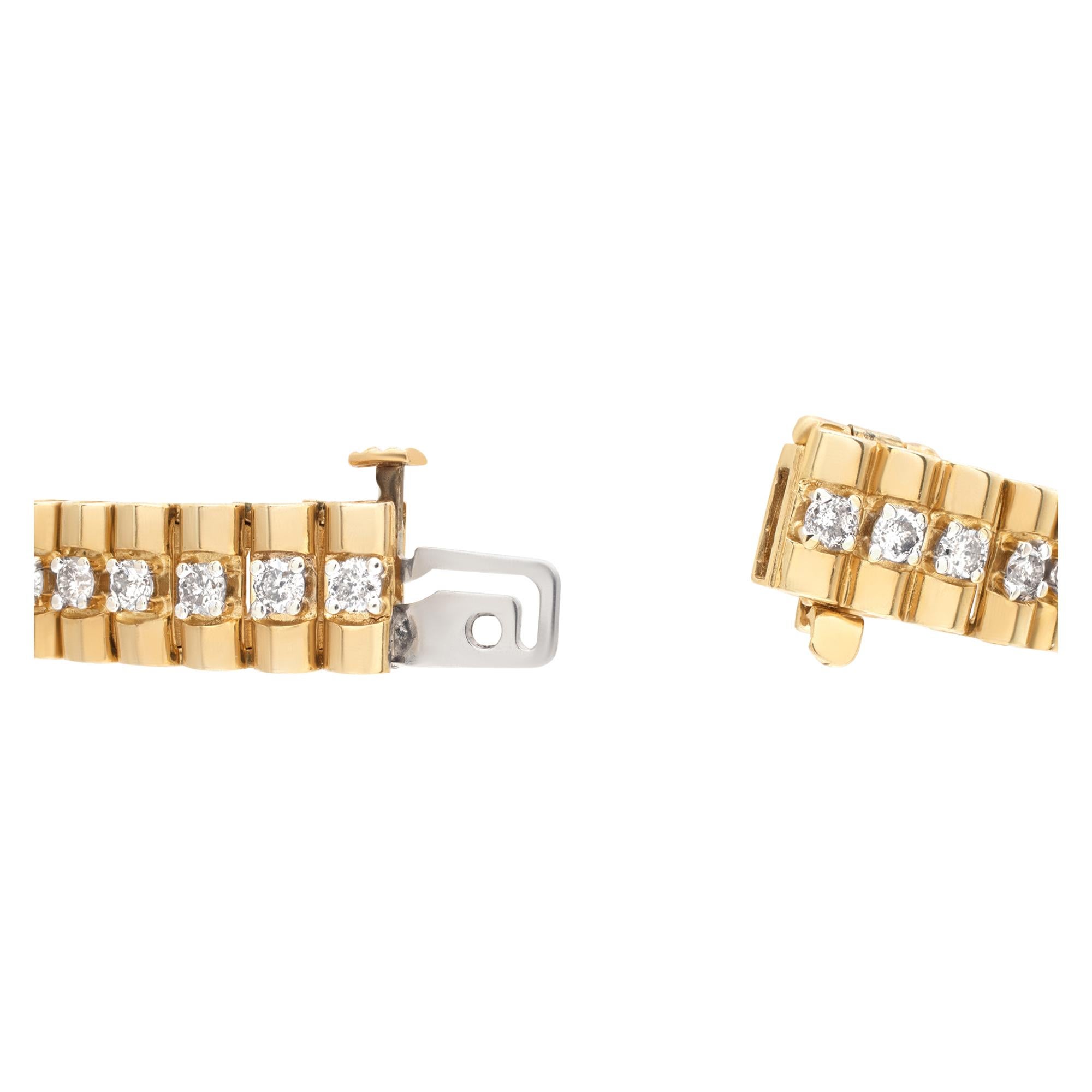 Stilvolles Gliederarmband im Prsidentenstil mit ca. 3 Karat rundem Vollschliff Damen