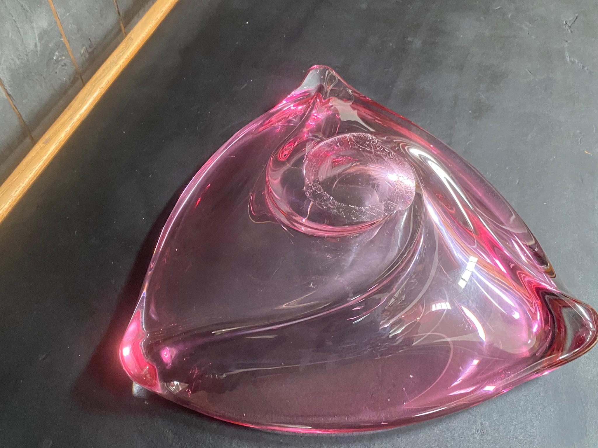 Stylish purple Glass Bowl / Centerpiece by Murano Glass For Sale 3
