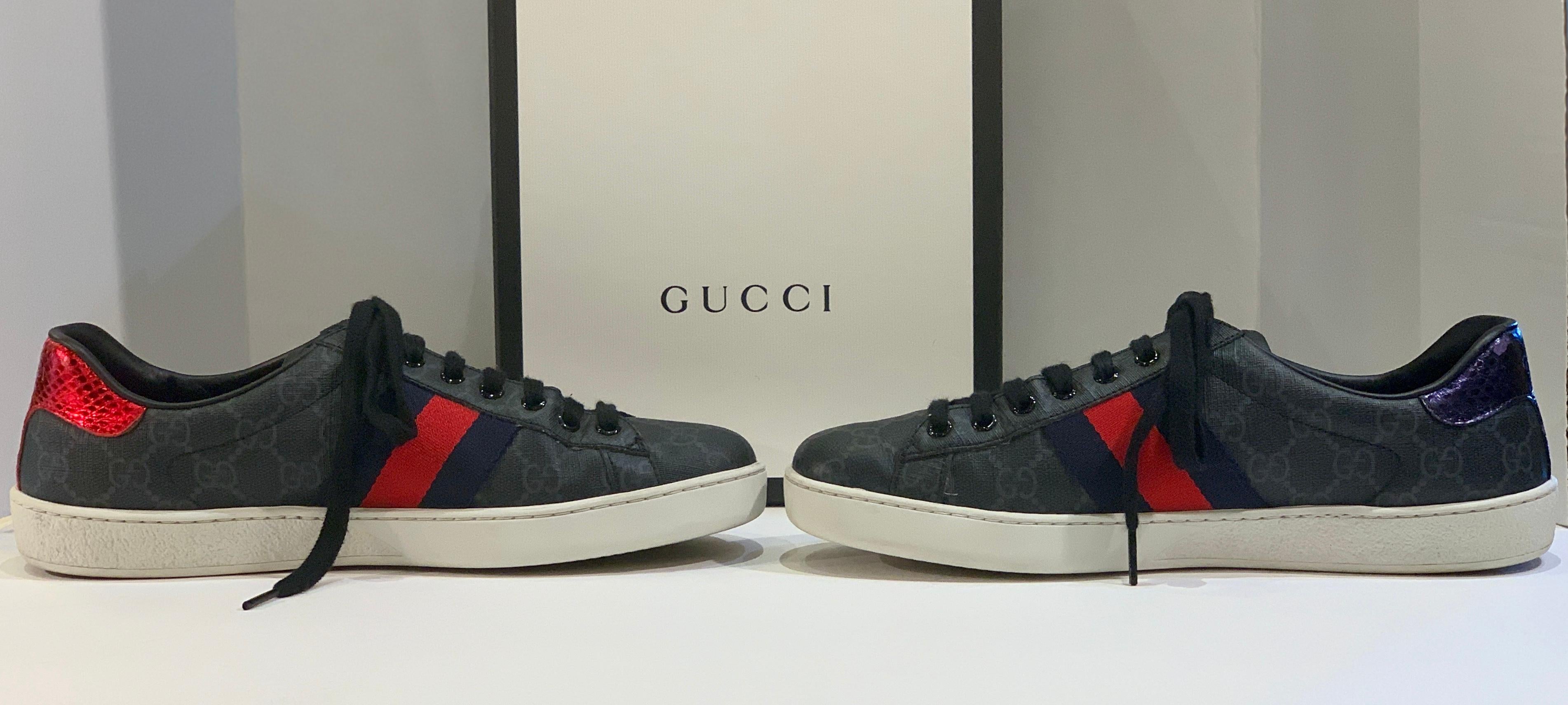 Stylish Retro GUCCI Ace GG Supreme Unisex Sneakers Size 7 Mens or Size 9 Womens 1