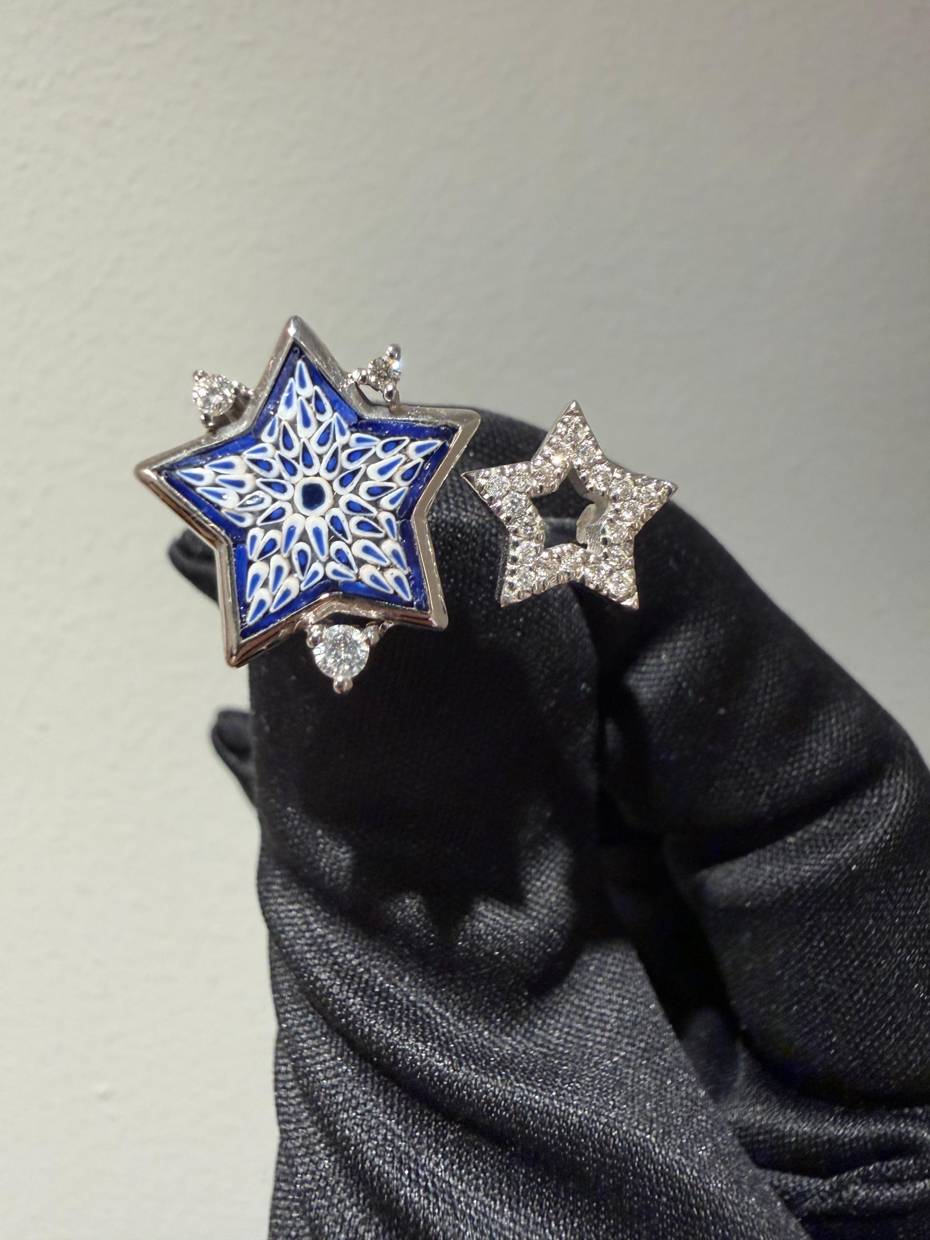 Gli artisti del micro-mosaico intrecciano minuscole bacchette di smalto veneziano ottenute dalla fusione ad alta temperatura di nove colori di base con polvere di diamante, realizzando infinite combinazioni di toni e sfumature. Le aste vengono poi