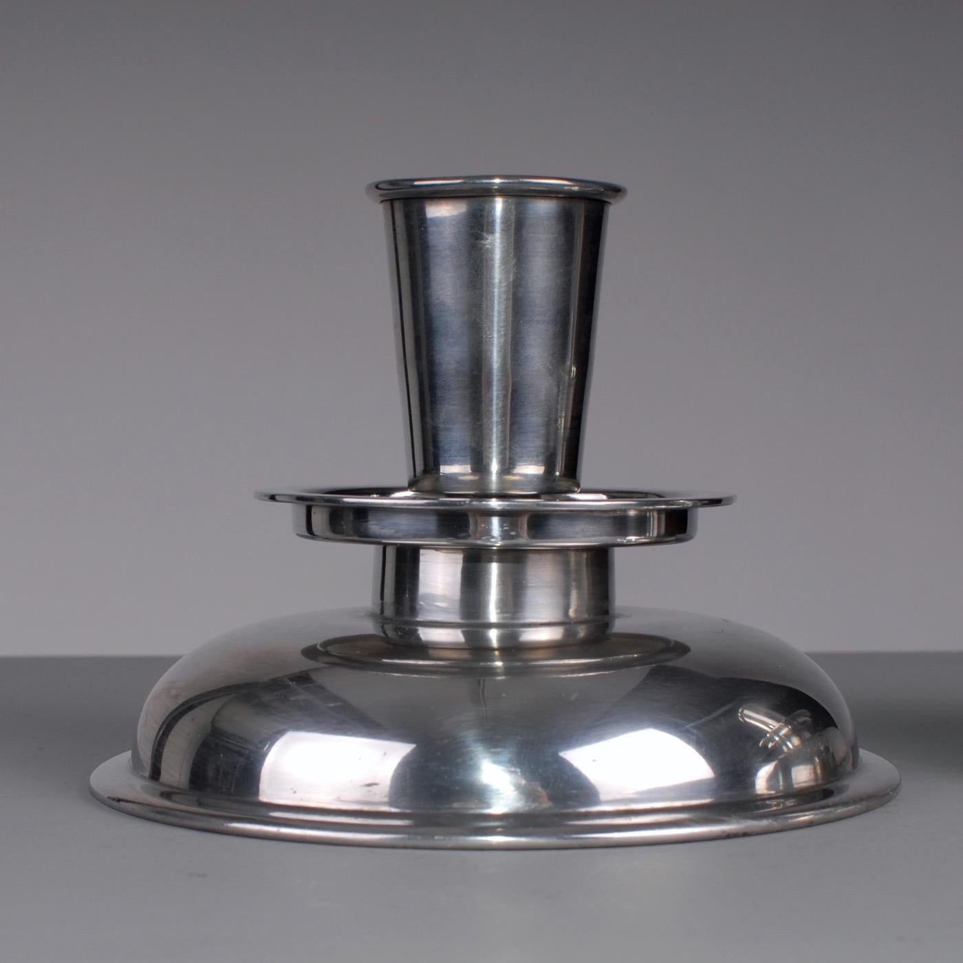 Stylish Scandinavian Art Deco Pewter Candlesticks, circa 1930 1