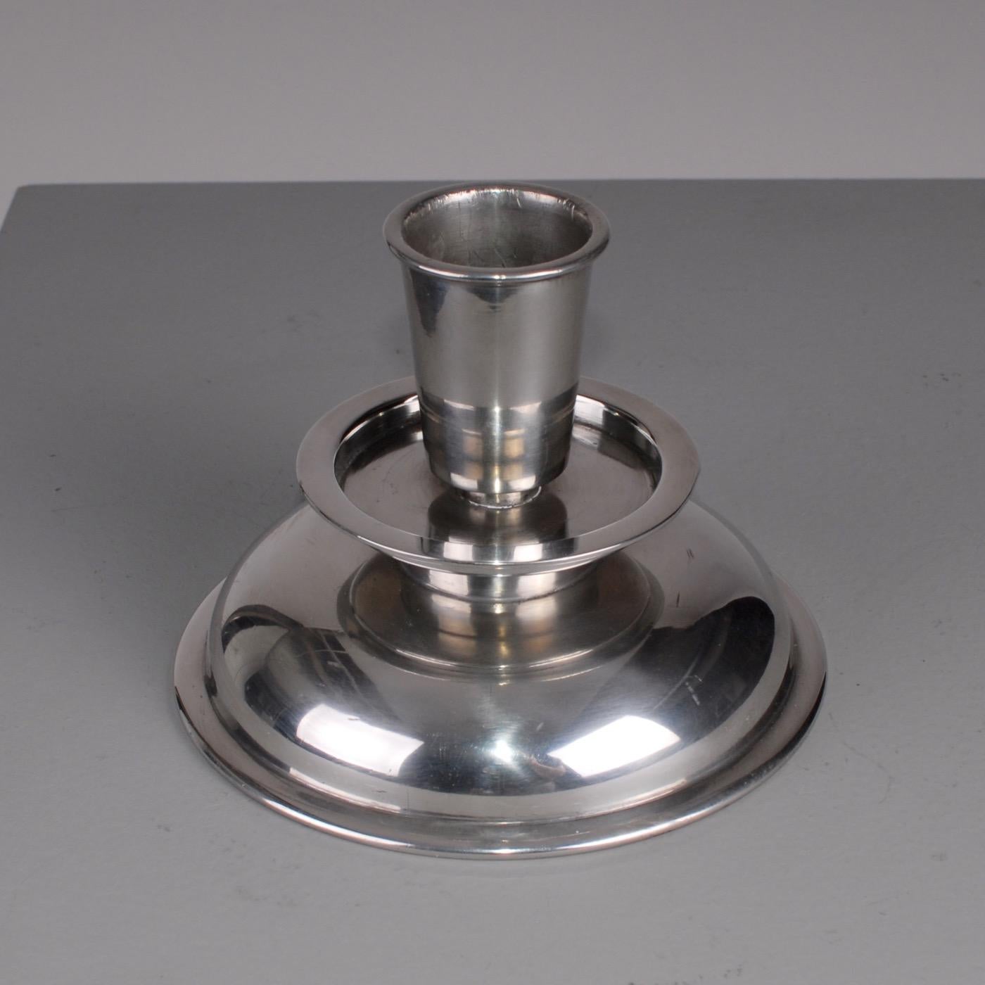 Stylish Scandinavian Art Deco Pewter Candlesticks, circa 1930 3