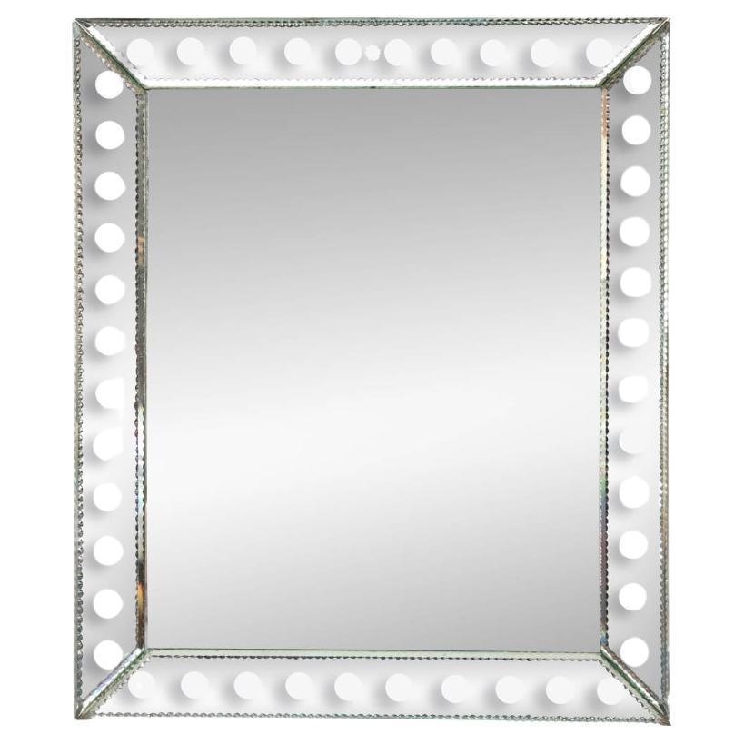 Midd Century Optic Venetian Mirror For Sale