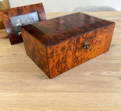 Stilvolles Set aus zwei Schmuckkästchen / Schachteln aus Wurzelholz / Wurzelholz mit Bilderrahmen