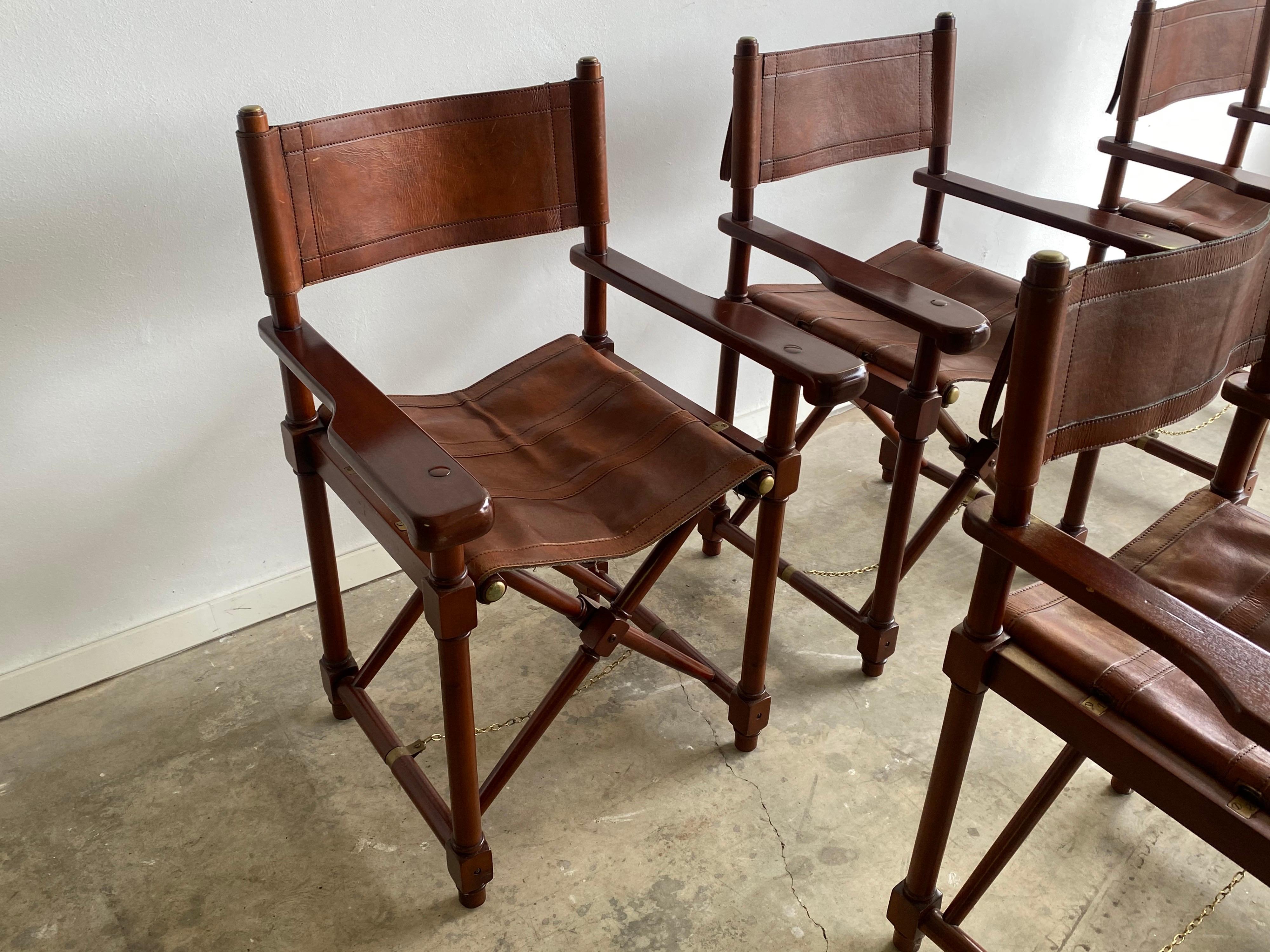 vintage leather folding chair