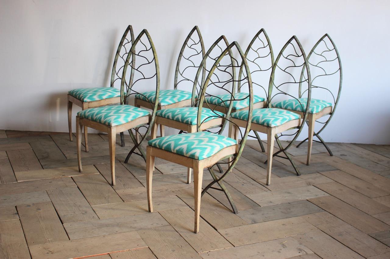 Stylish Set of Eight, 1940s Dining Chairs For Sale 4