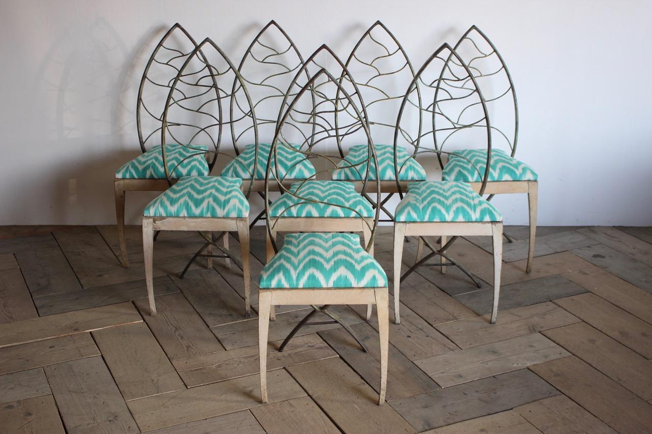European Stylish Set of Eight, 1940s Dining Chairs For Sale