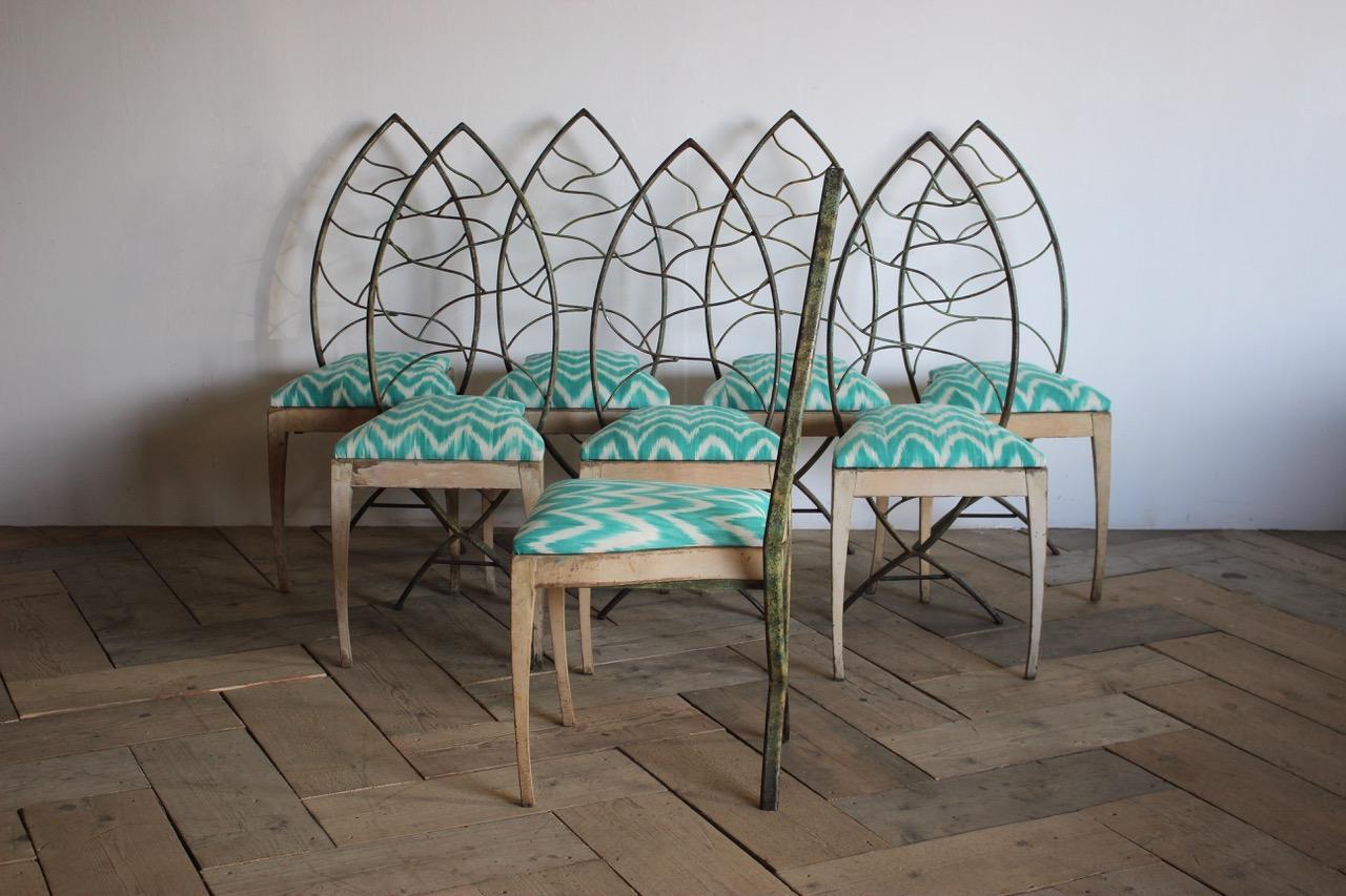 Stylish Set of Eight, 1940s Dining Chairs For Sale 1