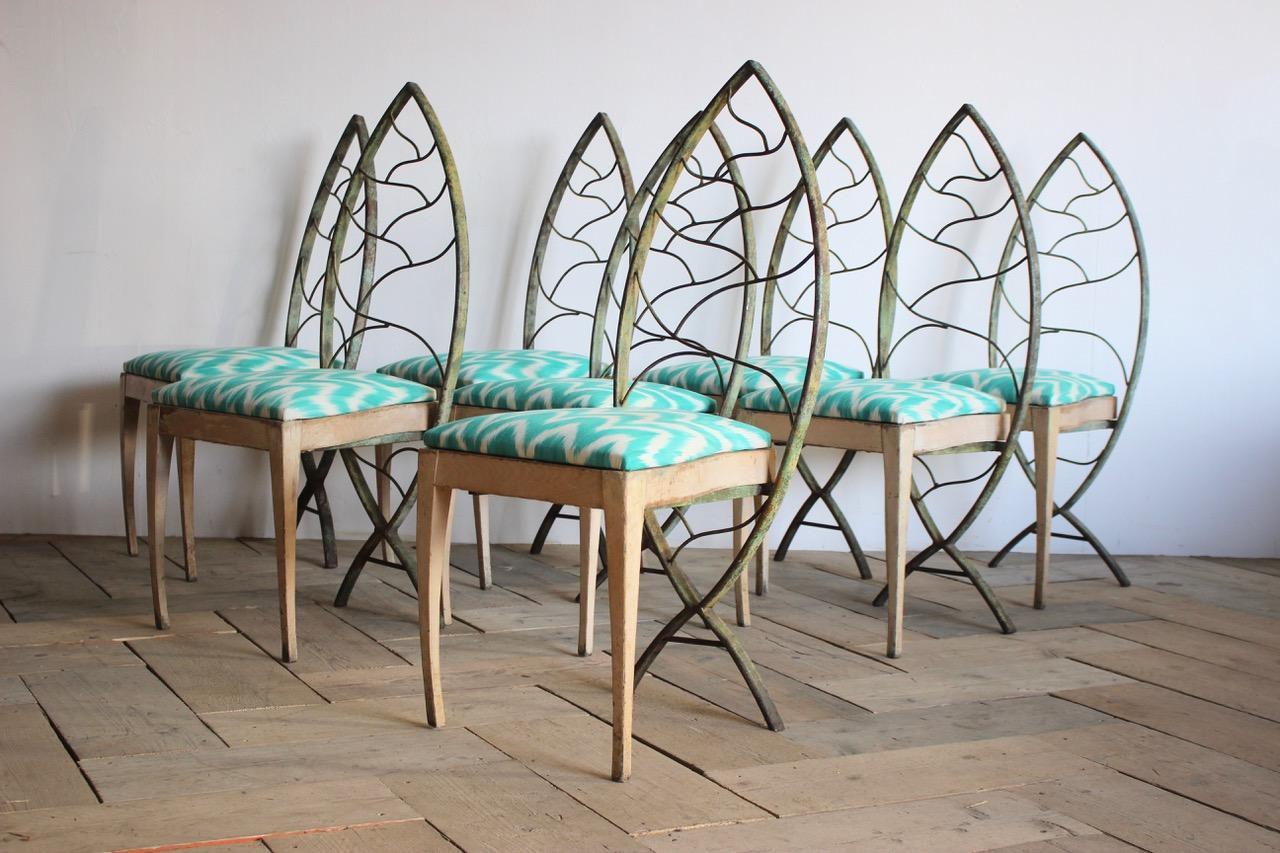 Stylish Set of Eight, 1940s Dining Chairs For Sale 2