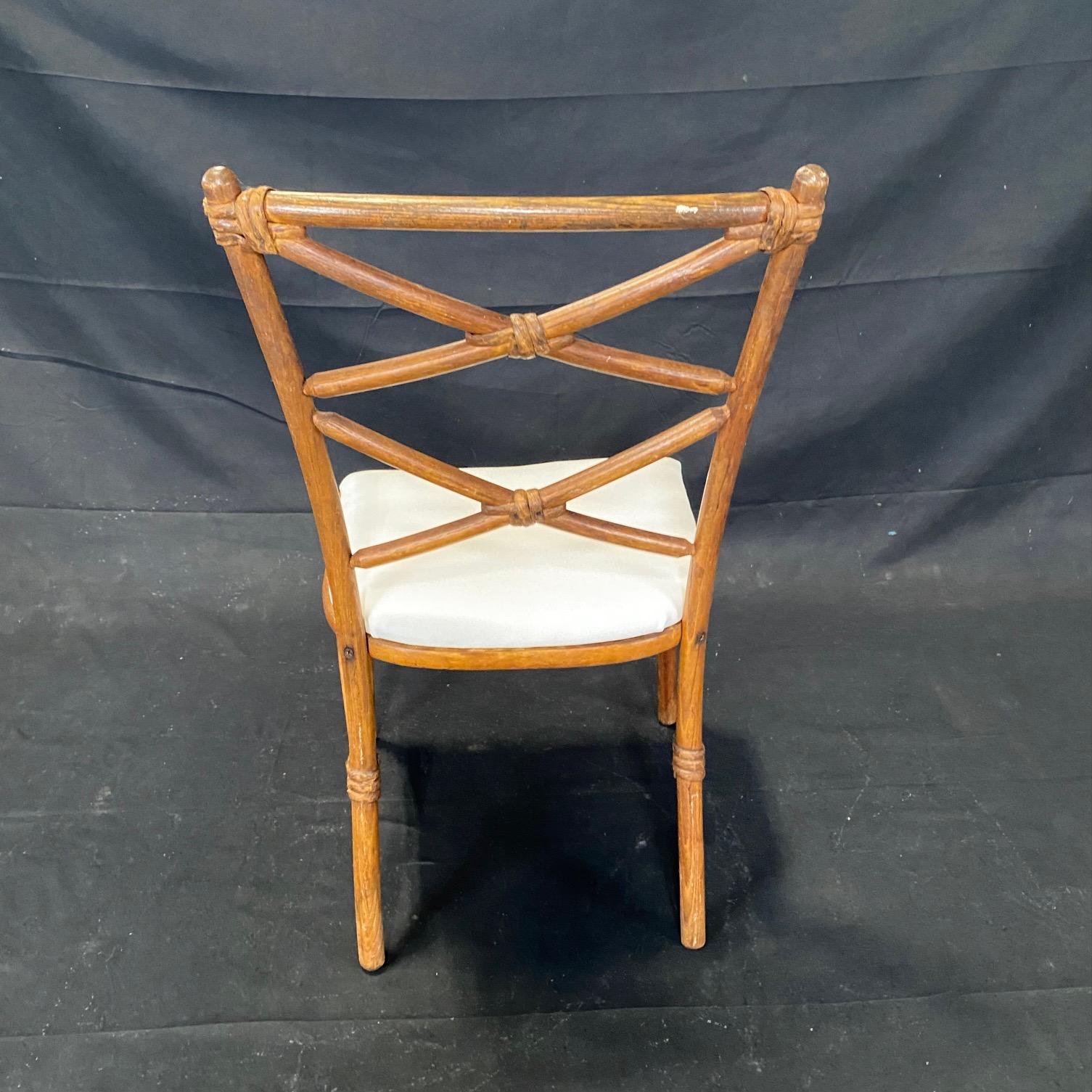 Stylish Set of Four Vintage Heywood Wakefield Faux Bamboo Dining Chairs 1