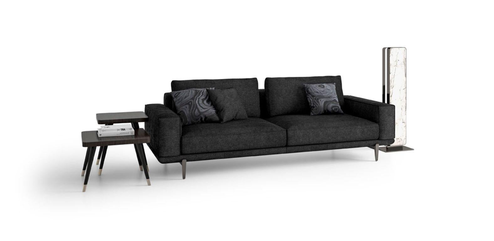 Italian Stylish Sofa 2 Seater 3 Seater or Modular Frame Solid Timber Backrest Pillows For Sale