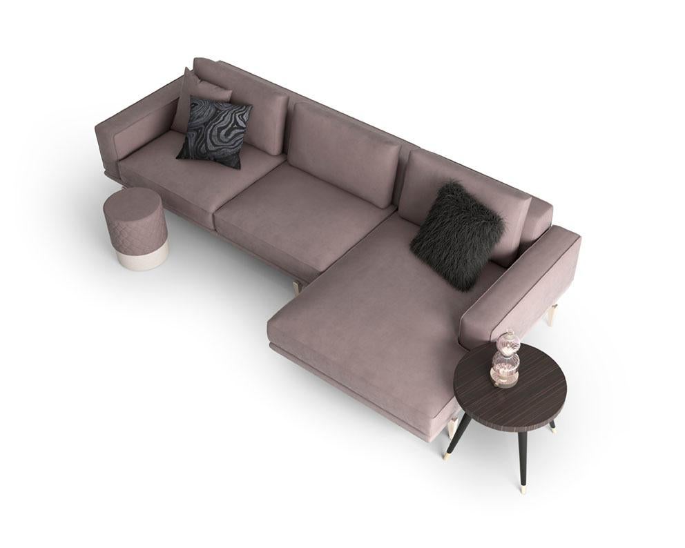 Elegantes stilvolles Sofa 2 Sitzkissen, 3 Sitzkissen oder modularer Rahmen aus massivem Holz im Angebot 2