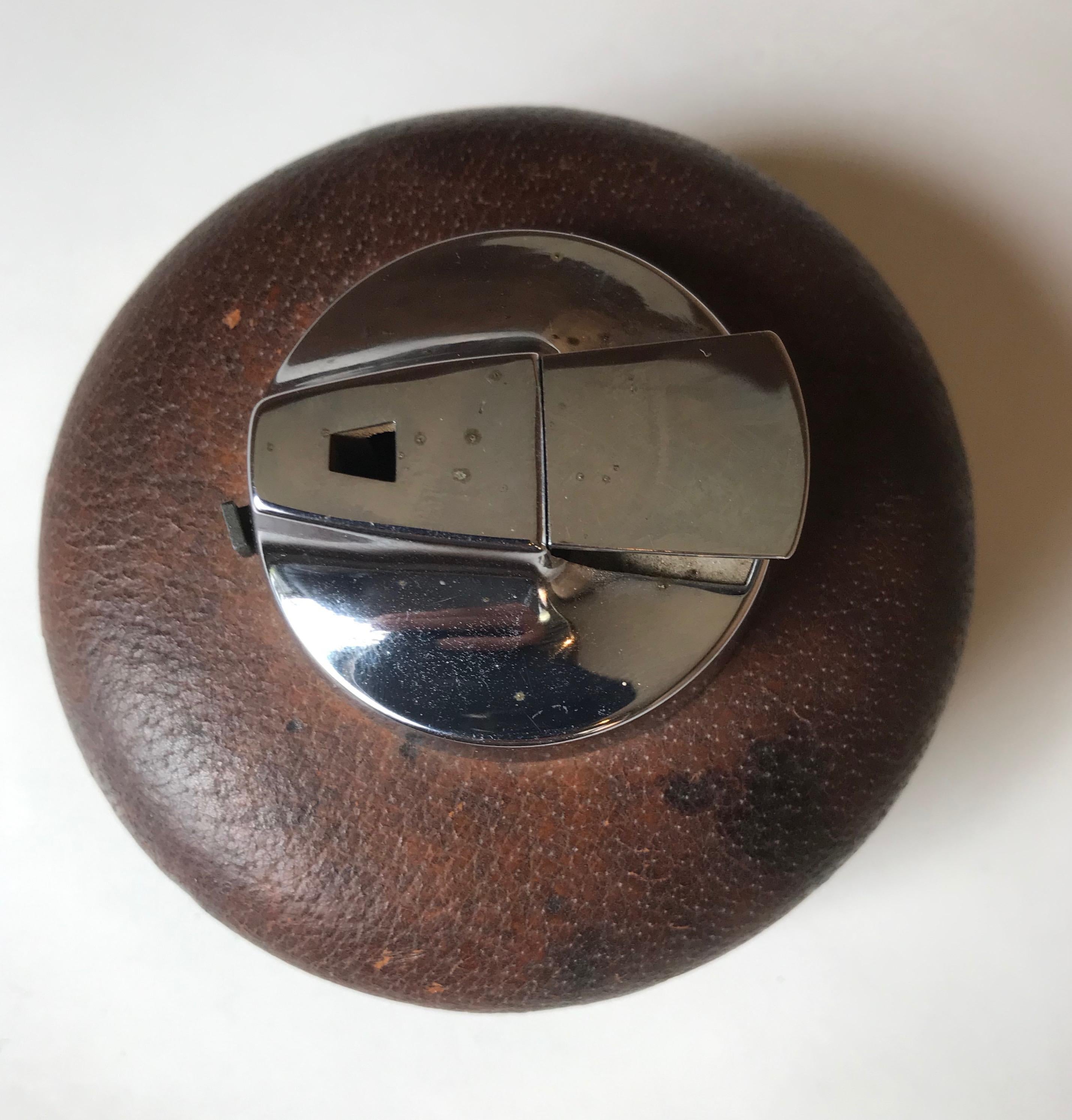 Modern Stylish Spherical Leather Gucci Lighter, Made in Italy, 1980s